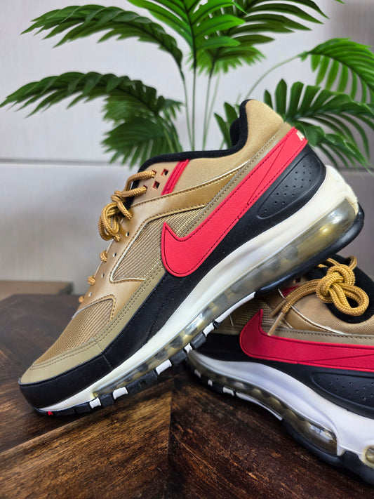 Nike Air Max 97 BW Metallic Gold University Red maat 44