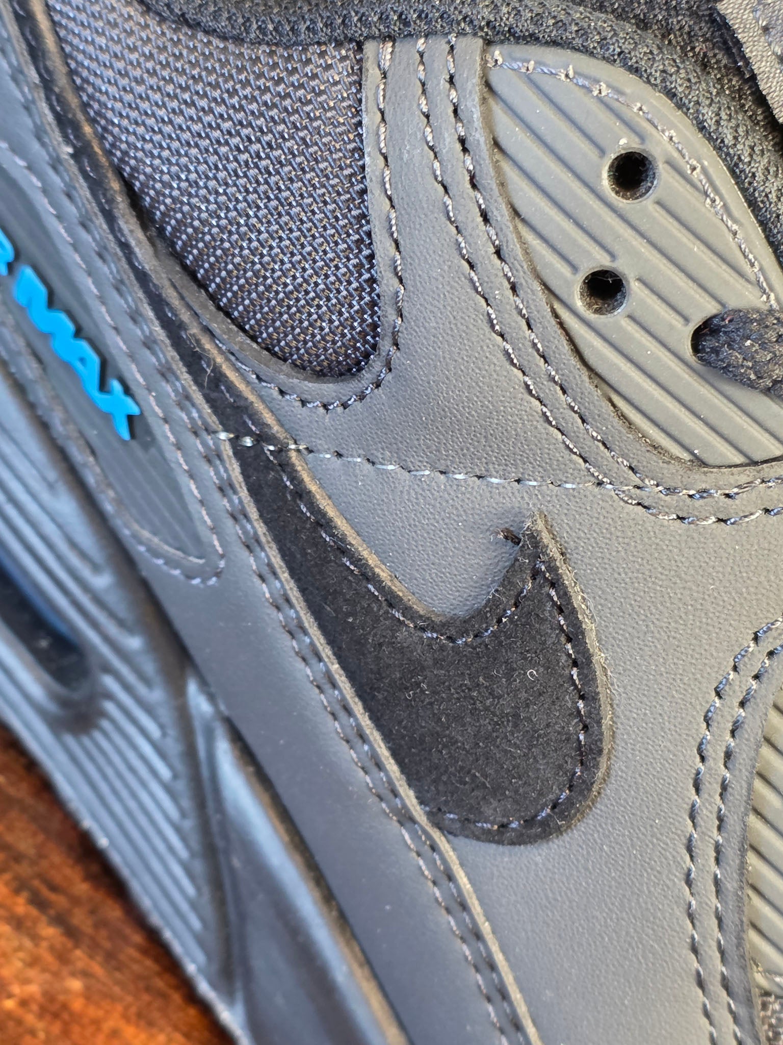 Nike Air Max 90 Dark Smoke Grey Laser Blue maat 46