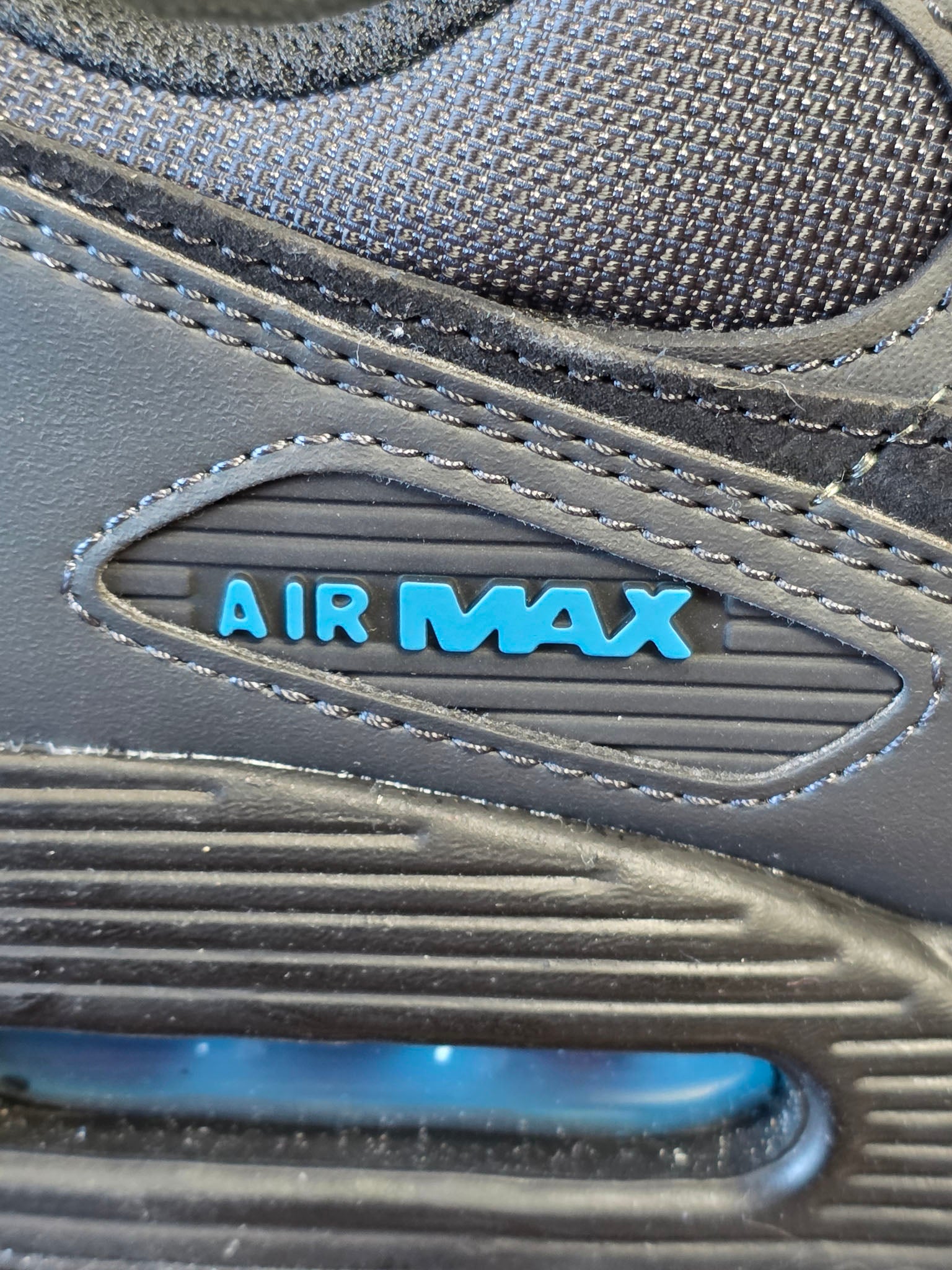 Nike Air Max 90 Dark Smoke Grey Laser Blue maat 46