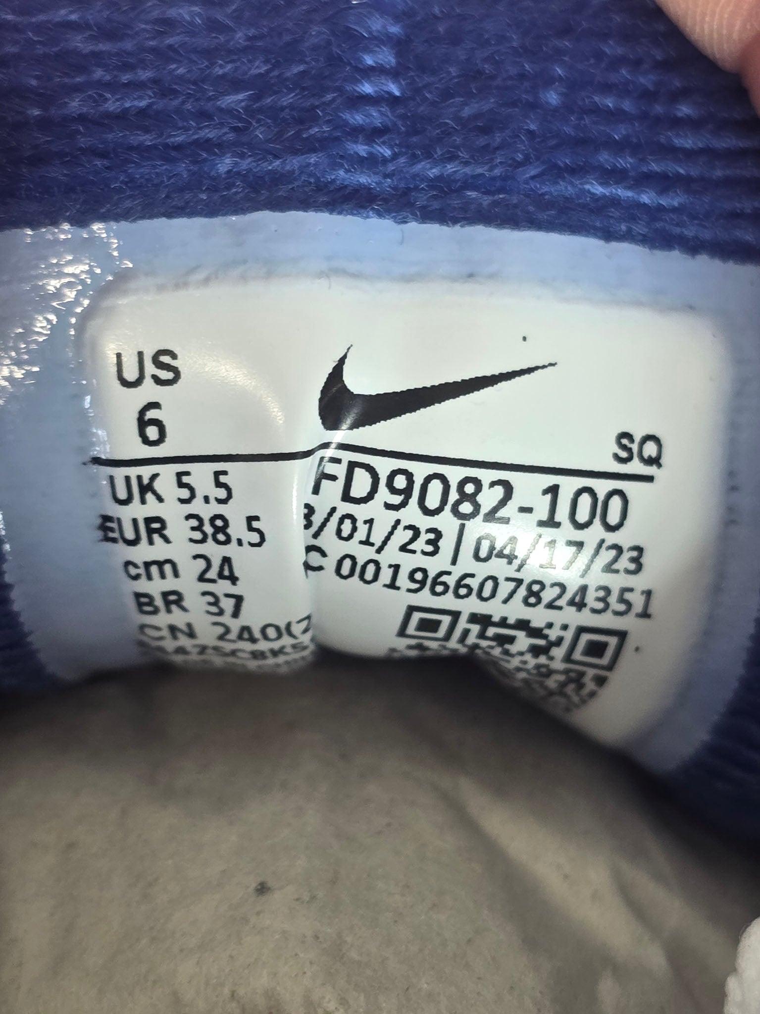 Nike Air Max 1 Deep Royal Blue maat 38,5