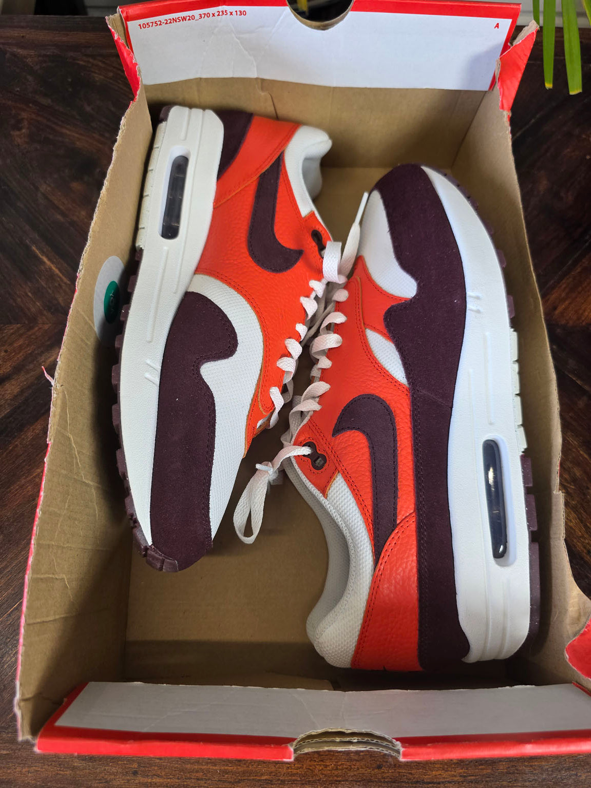 Nike Air Max 1 Burgundy Crush maat 46