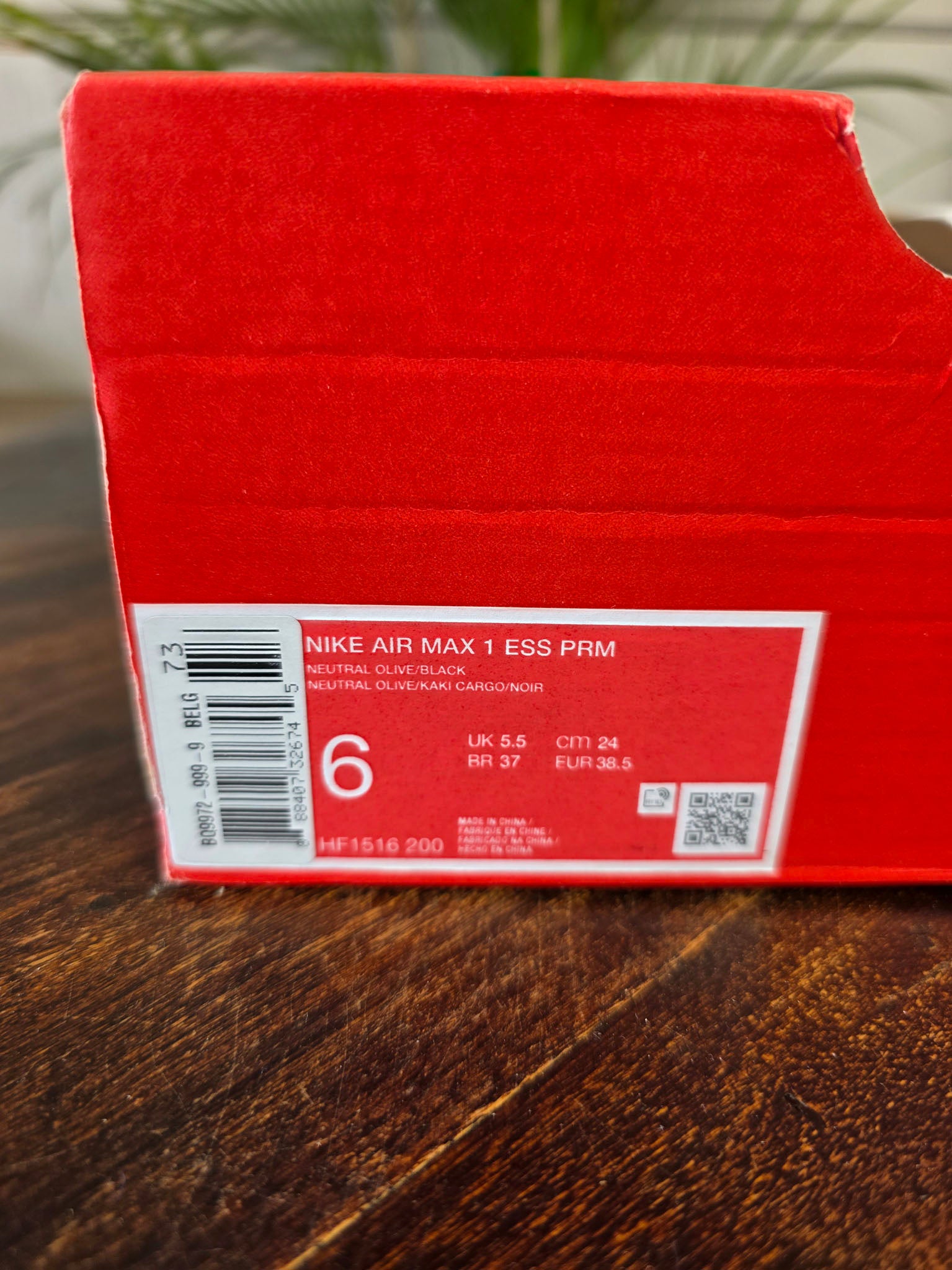 Nike Air Max 1 Neutral Olive Cacao Wow maat 38,5