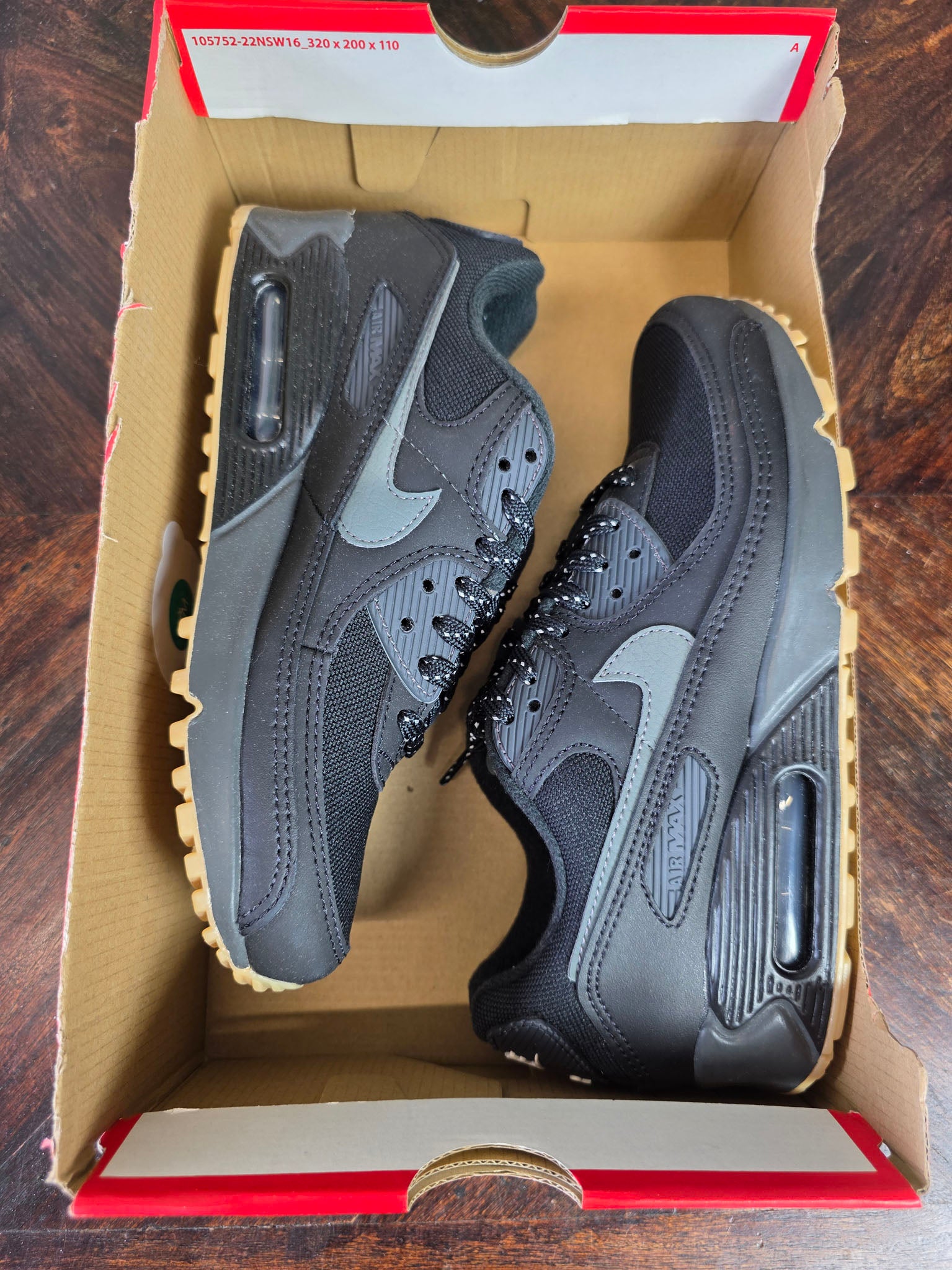 Nike Air Max 90 Black Gum maat 38,5