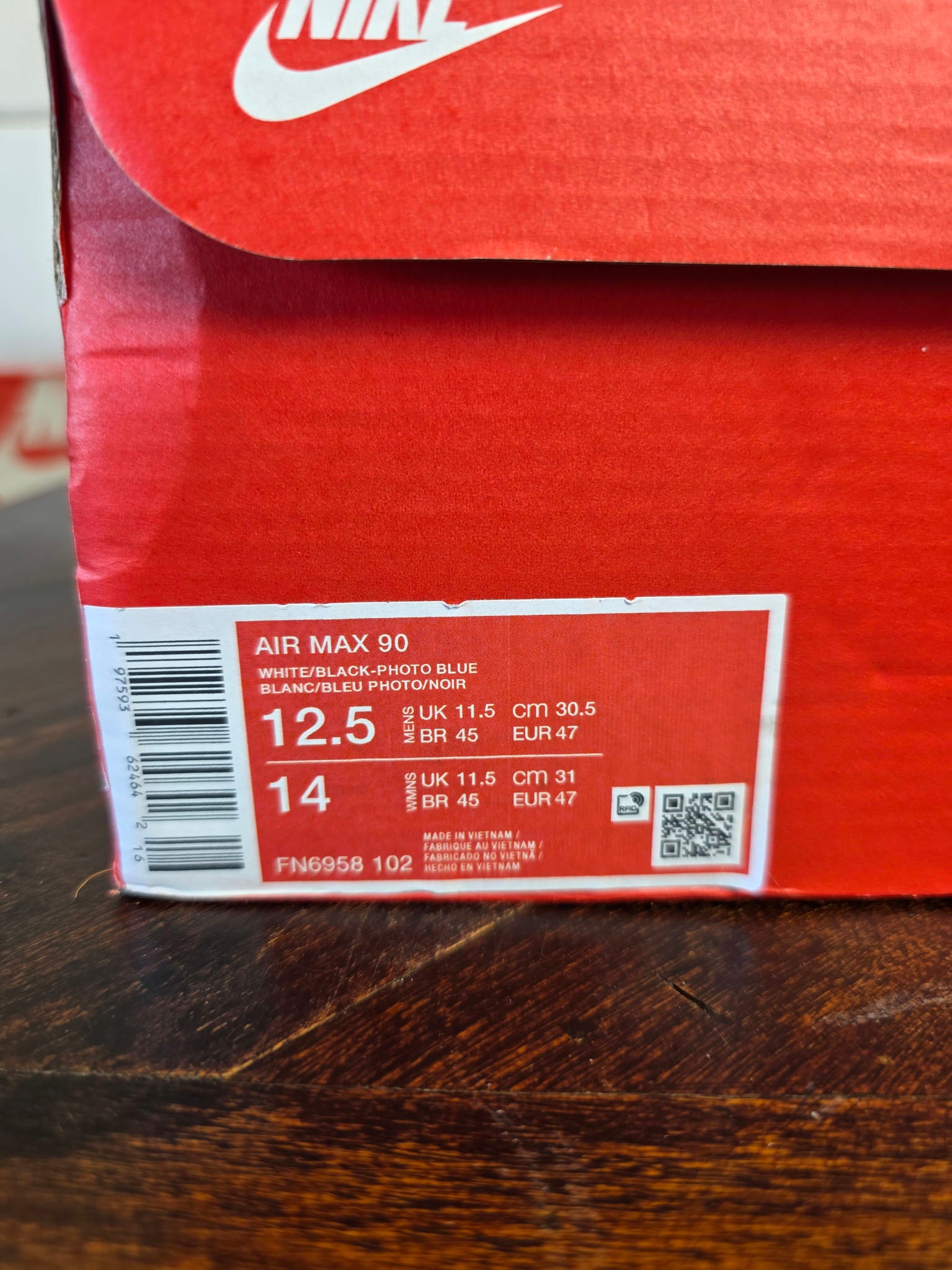Nike Air Max 90 Pure Photo Platinum Blue maat 47