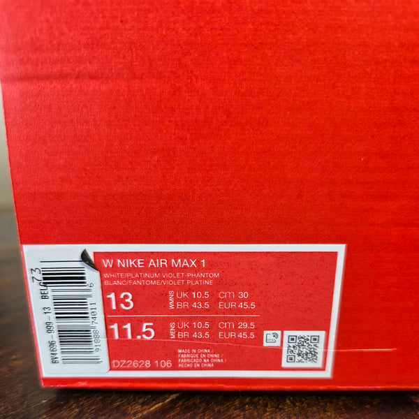 Nike Air Max 1 Platinum Violet maat 45,5