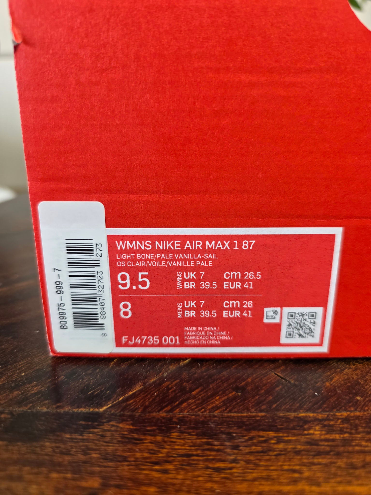 Nike Air Max 1 Crepe Wmns "Light Bone" maat 41