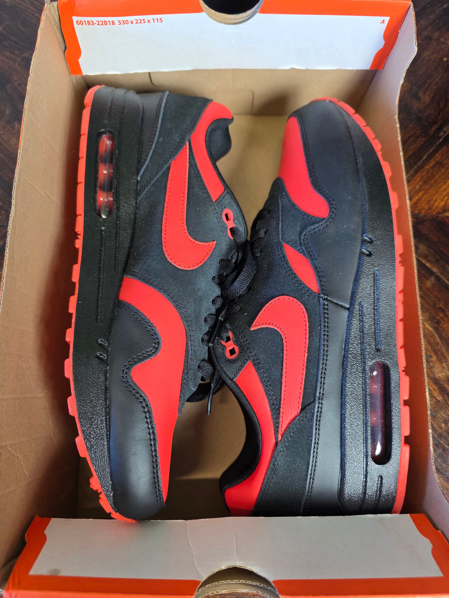 Nike Air Max 1 Black Red maat 44