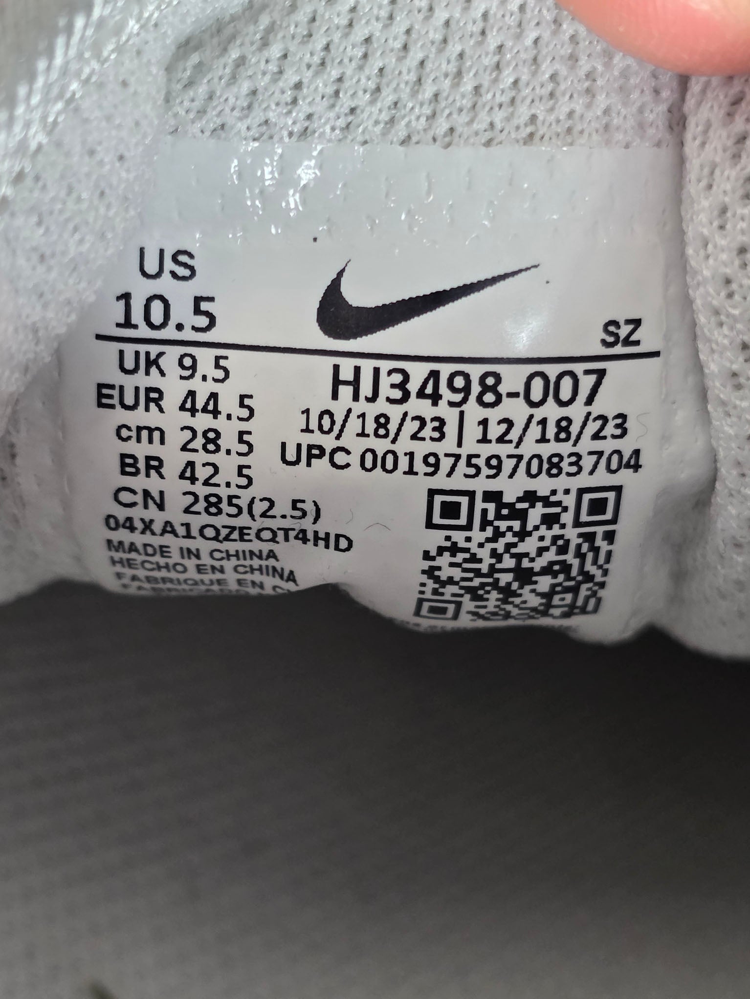 Nike Air Max 1 Greyscale maat 44,5