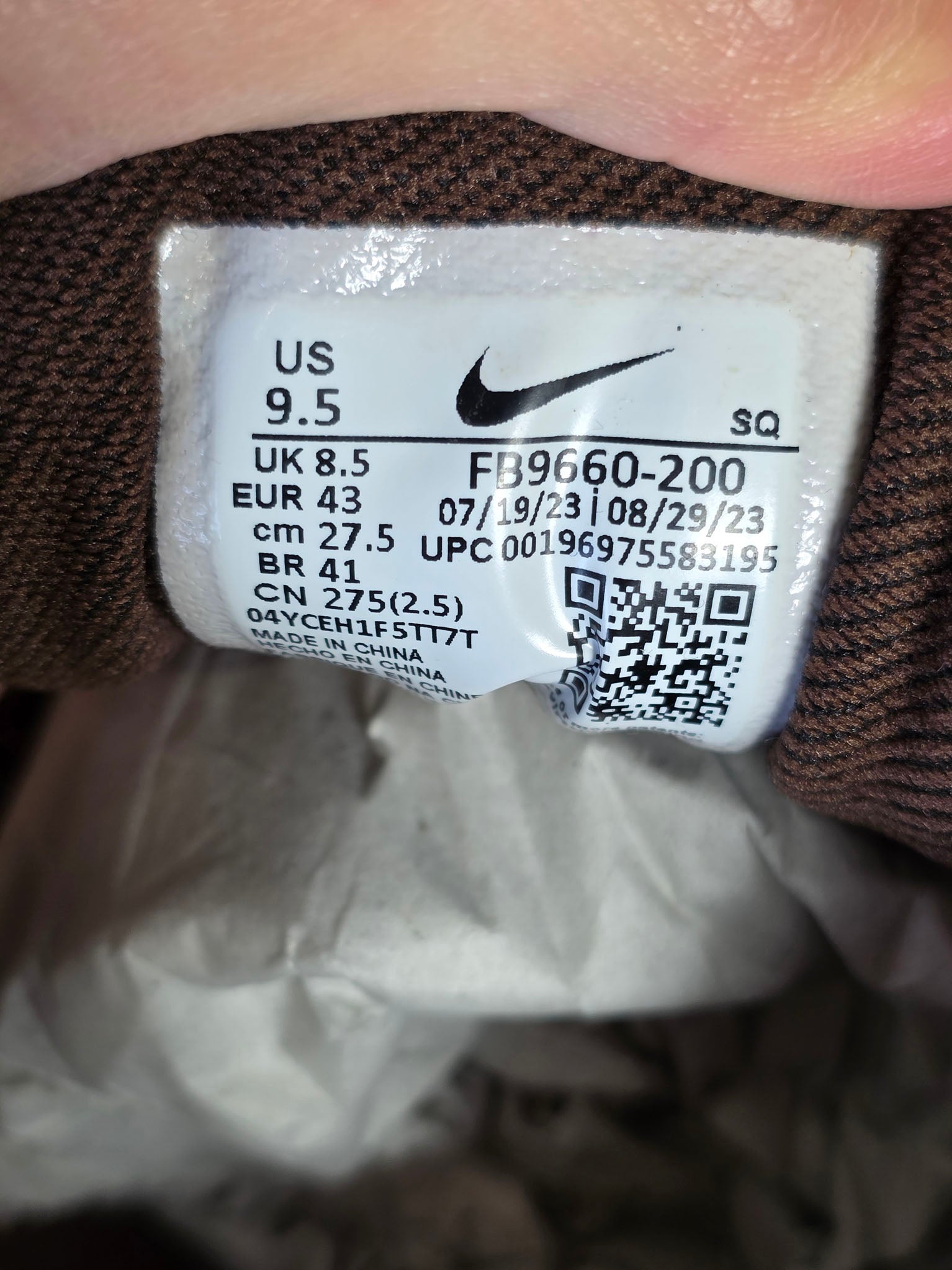 Nike Air Max 1 SC Cacao Wow maat 43