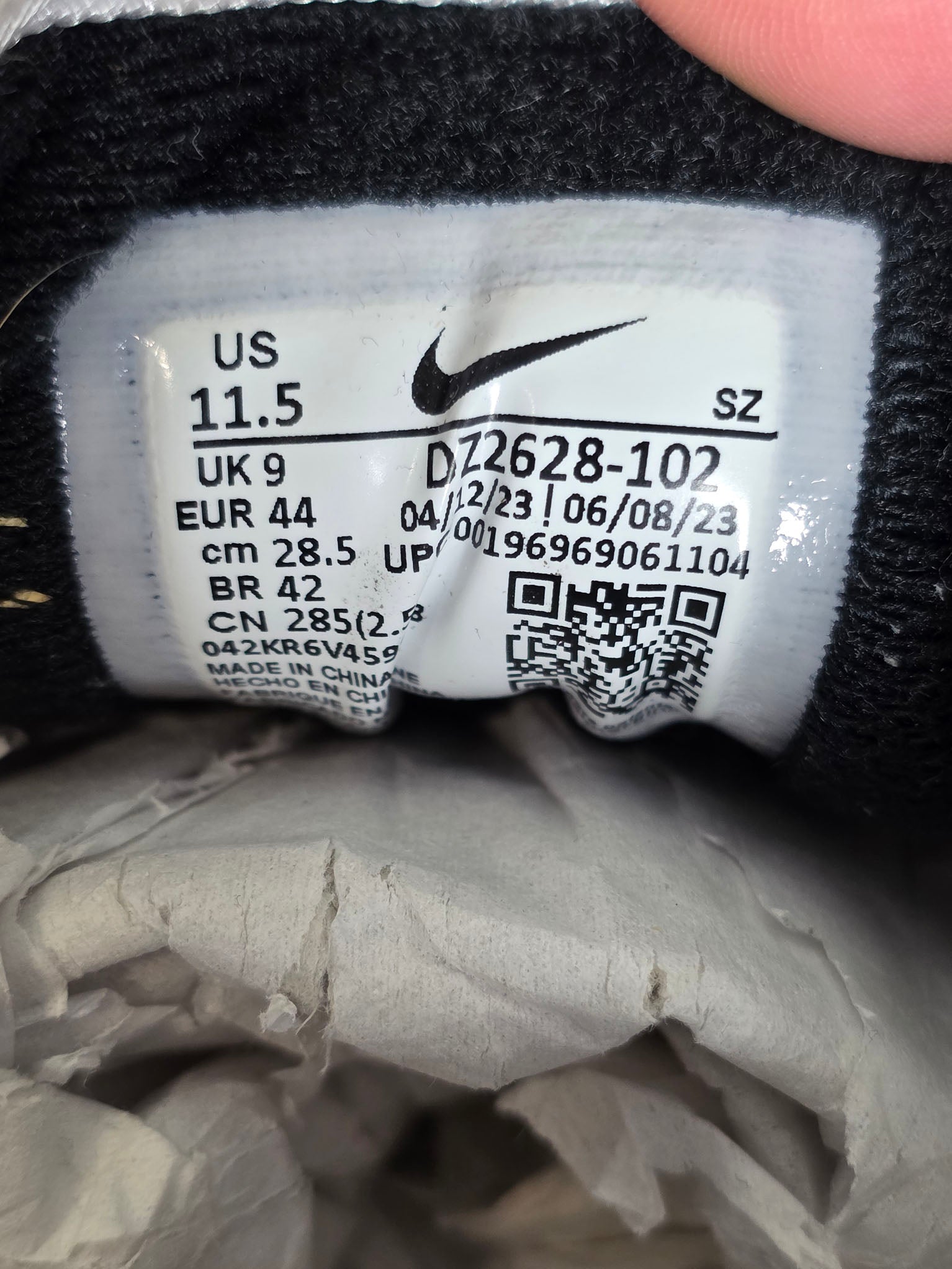 Nike Air Max 1 Black White maat 44