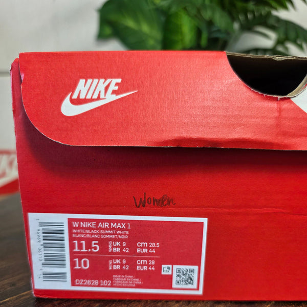 Nike Air Max 1 Black White maat 44