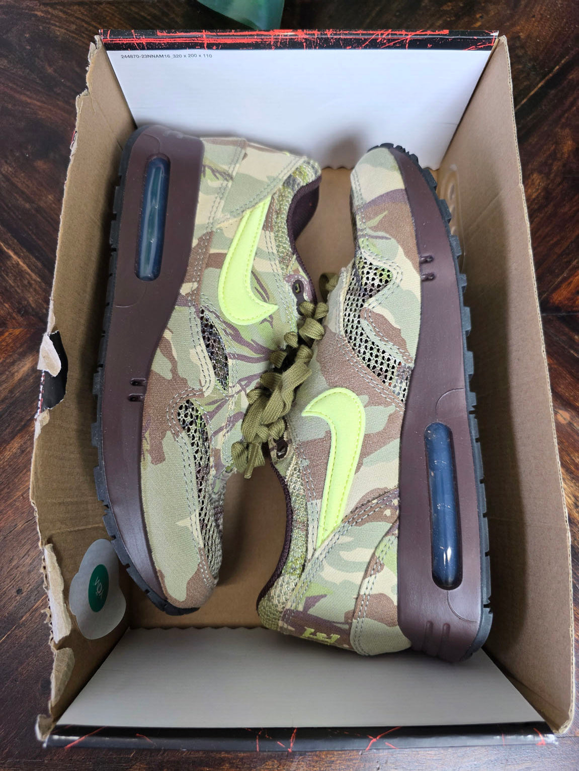 Nike Air Max 1 '86 OG Camo Light Lemon Twist maat 40,5