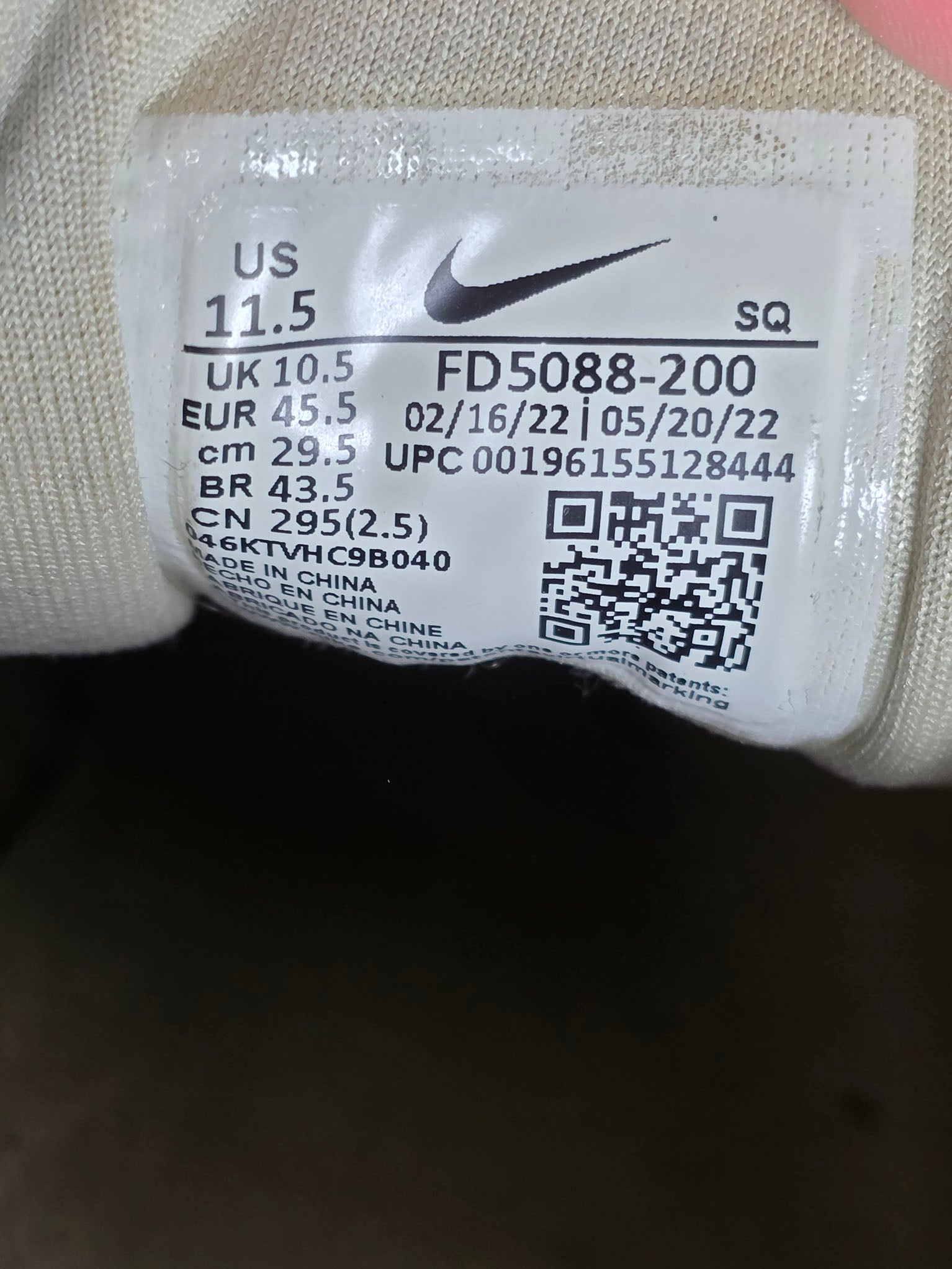 Nike Air Max 1 Crepe Hemp maat 45,5