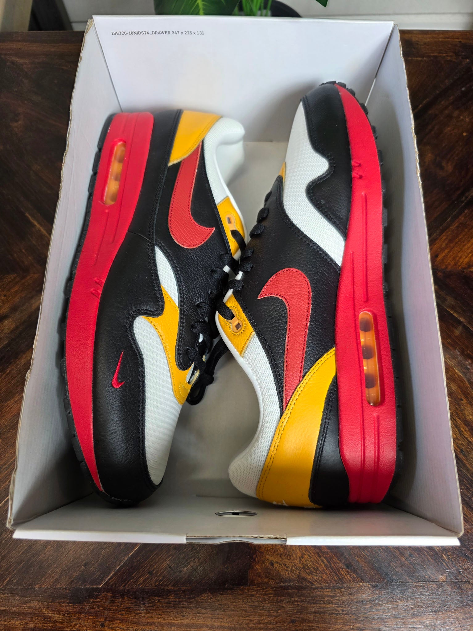 Nike Air Max 1 Black Red Yellow maat 48,5
