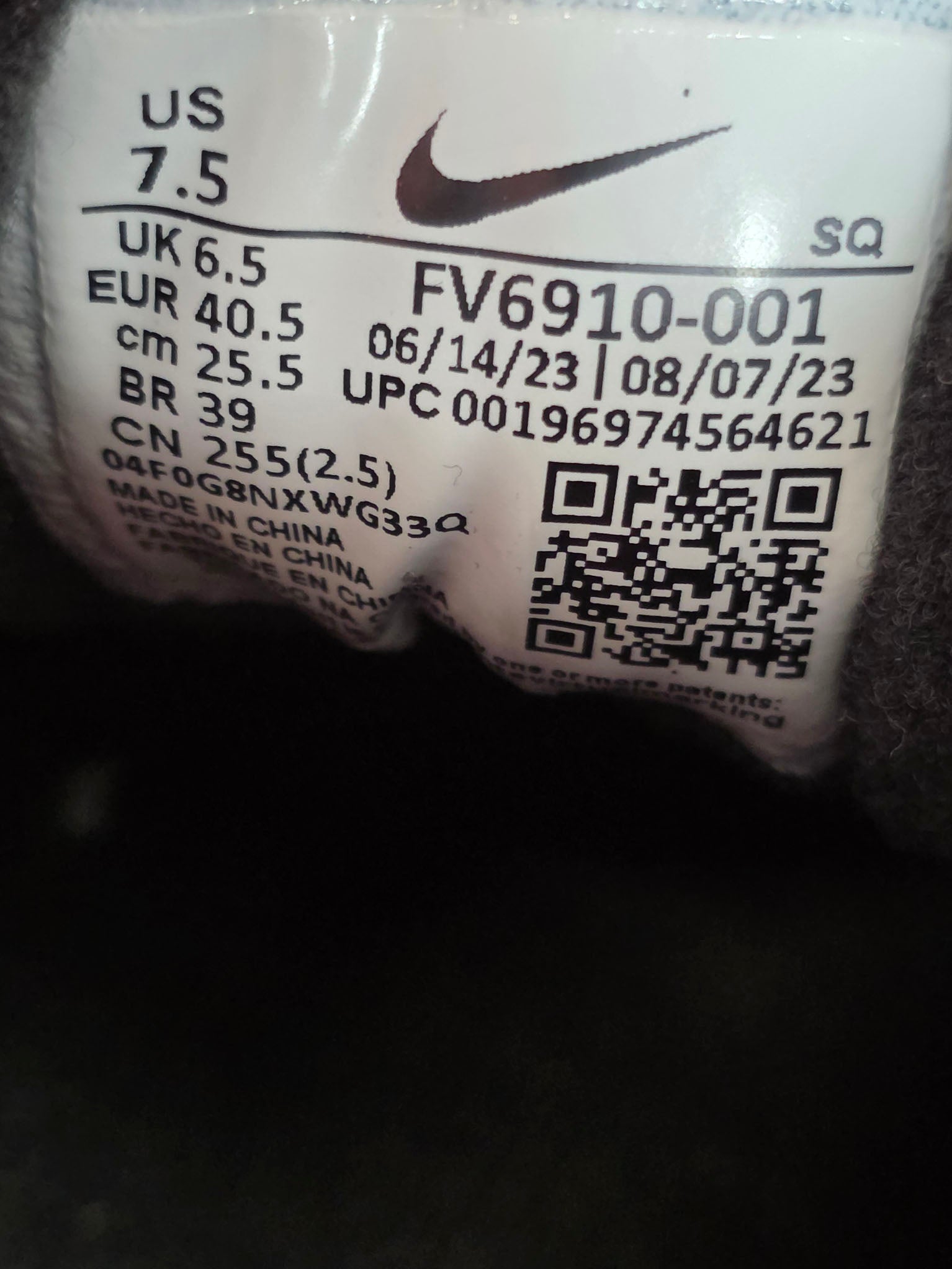 Nike Air Max 1 "Anthracite Bred" maat 40,5