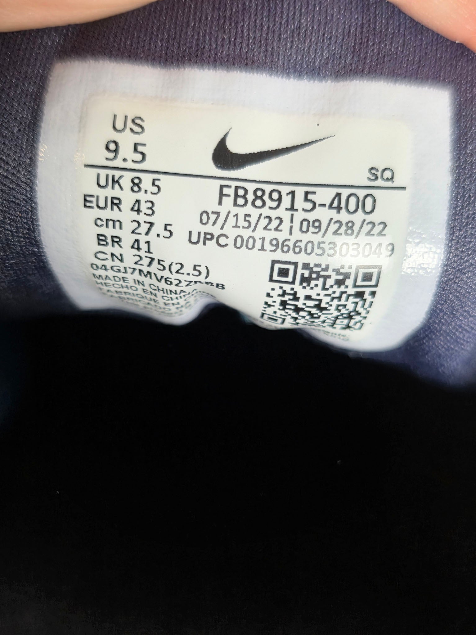 Nike Air Max 1 Corduroy Baltic Blue maat 43