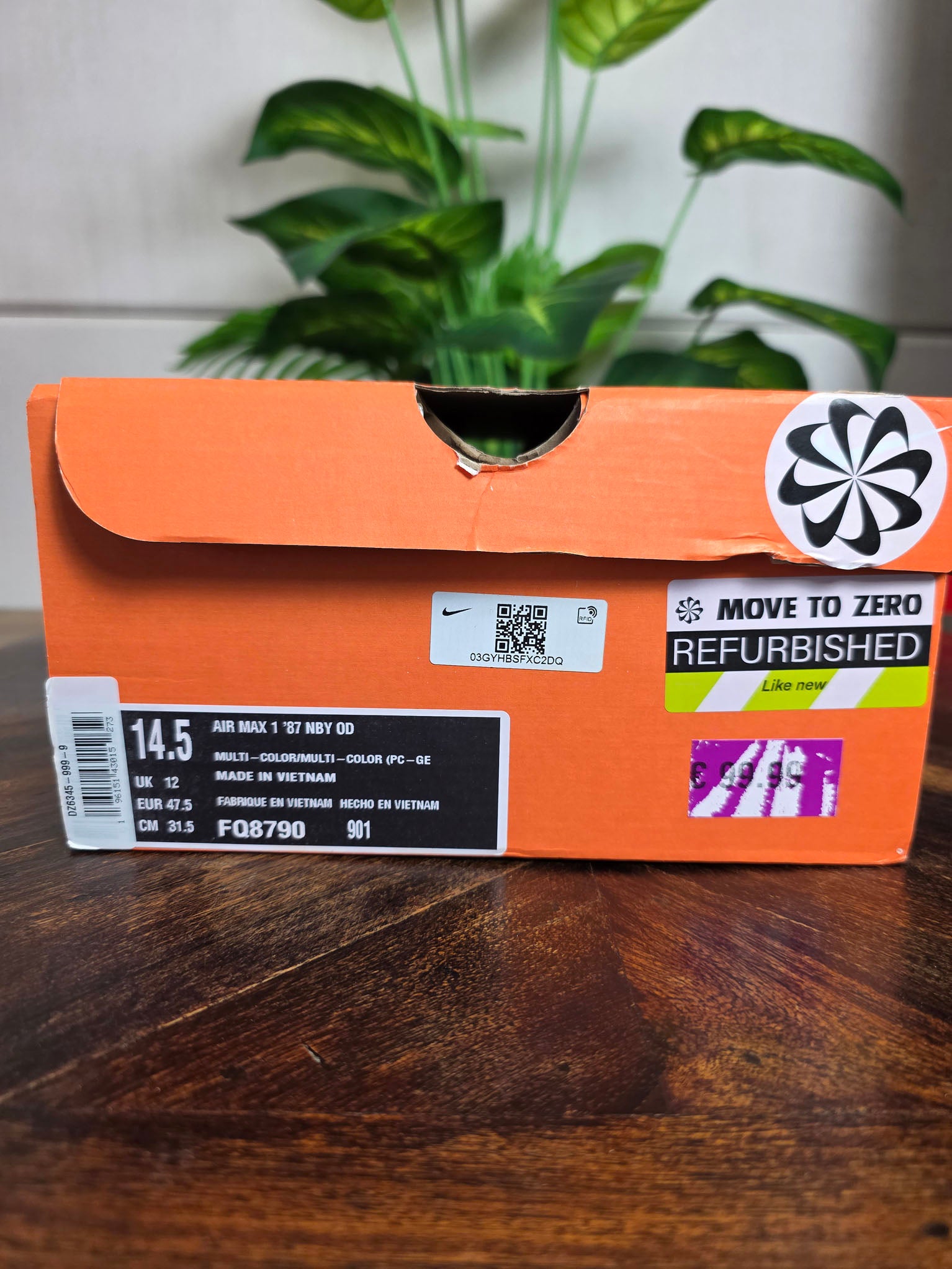 Nike Air Max 1 Silver Blue maat 47,5