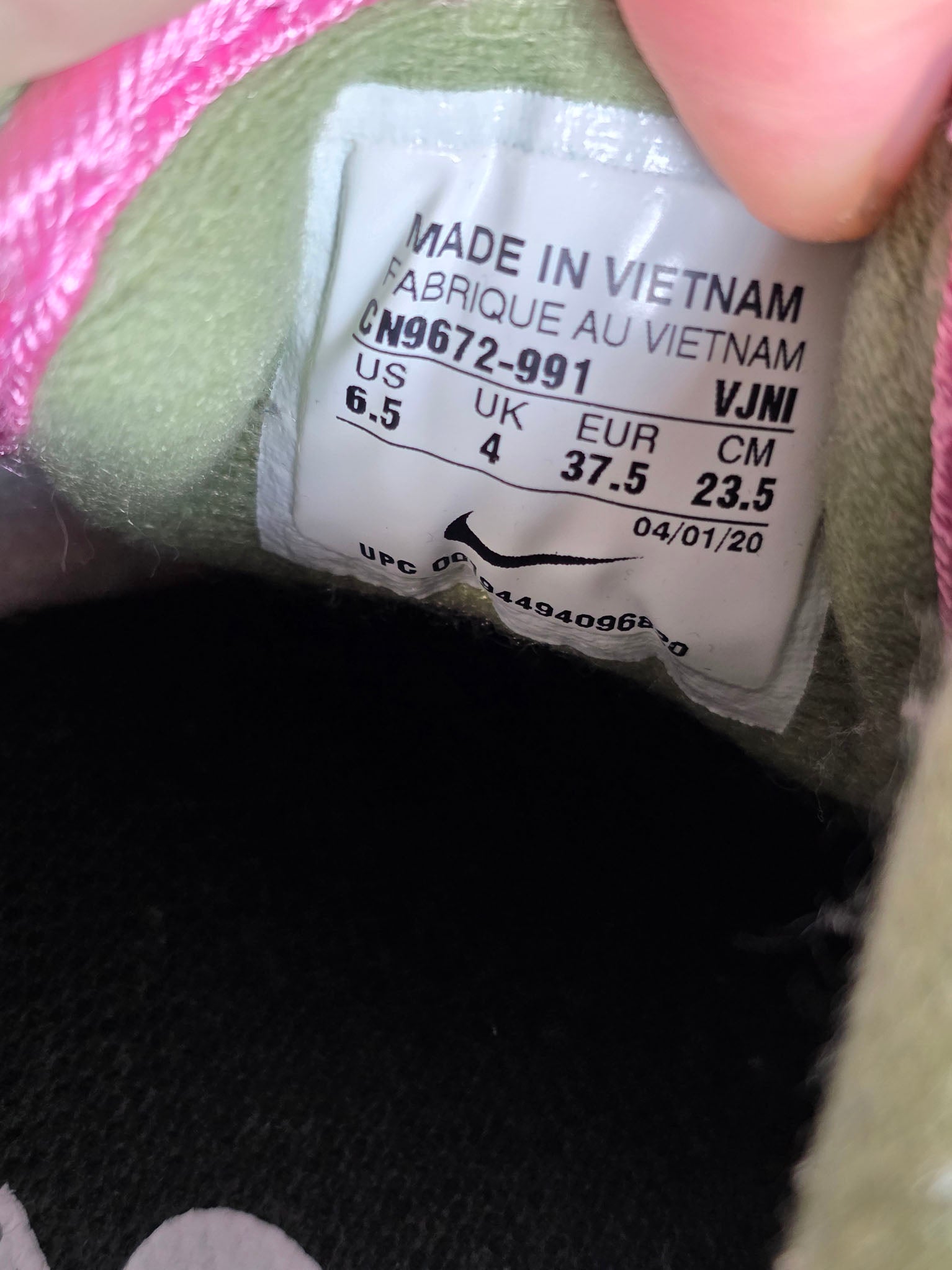 Nike Air Max 1 Green Yellow Pink maat 37,5