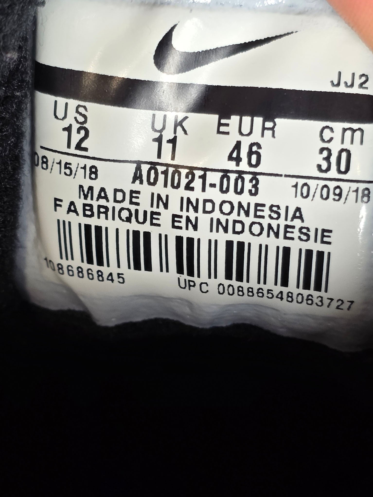 Nike Air Max 1 Jewel Jelly Black maat 46