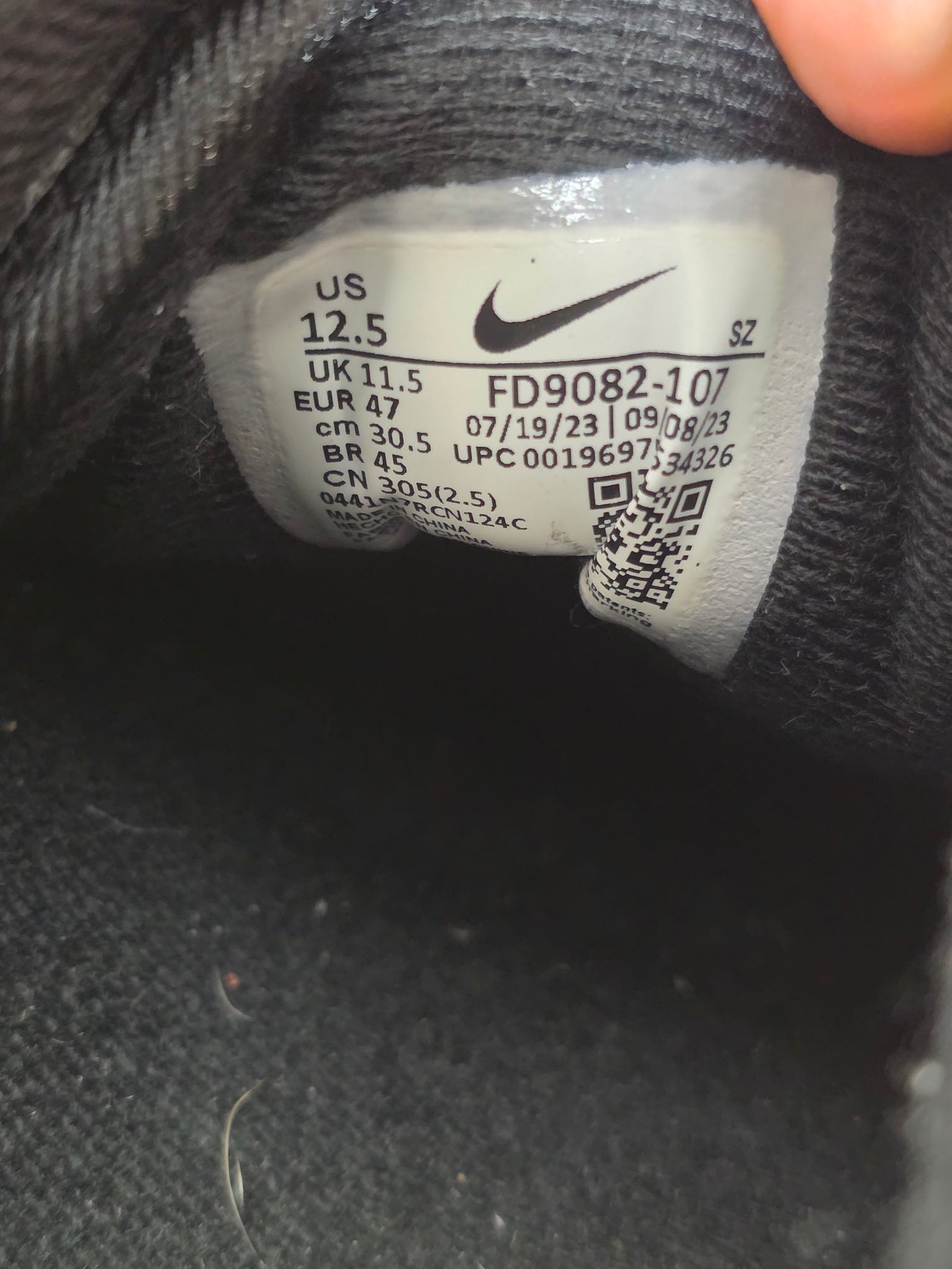 Nike Air Max 1 Black White maat 47