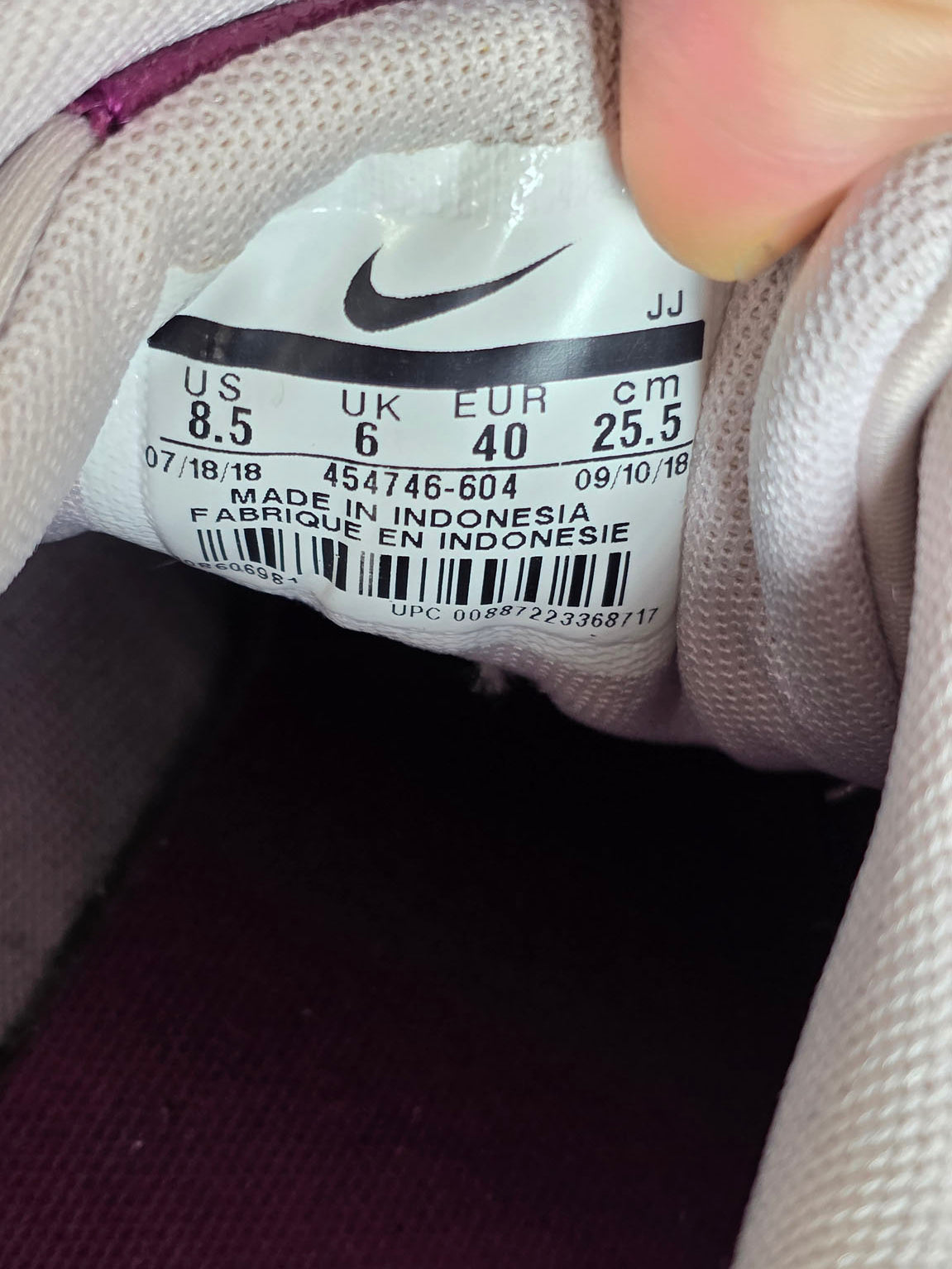 Nike Air Max 1 Barely Rose True Berry maat 40