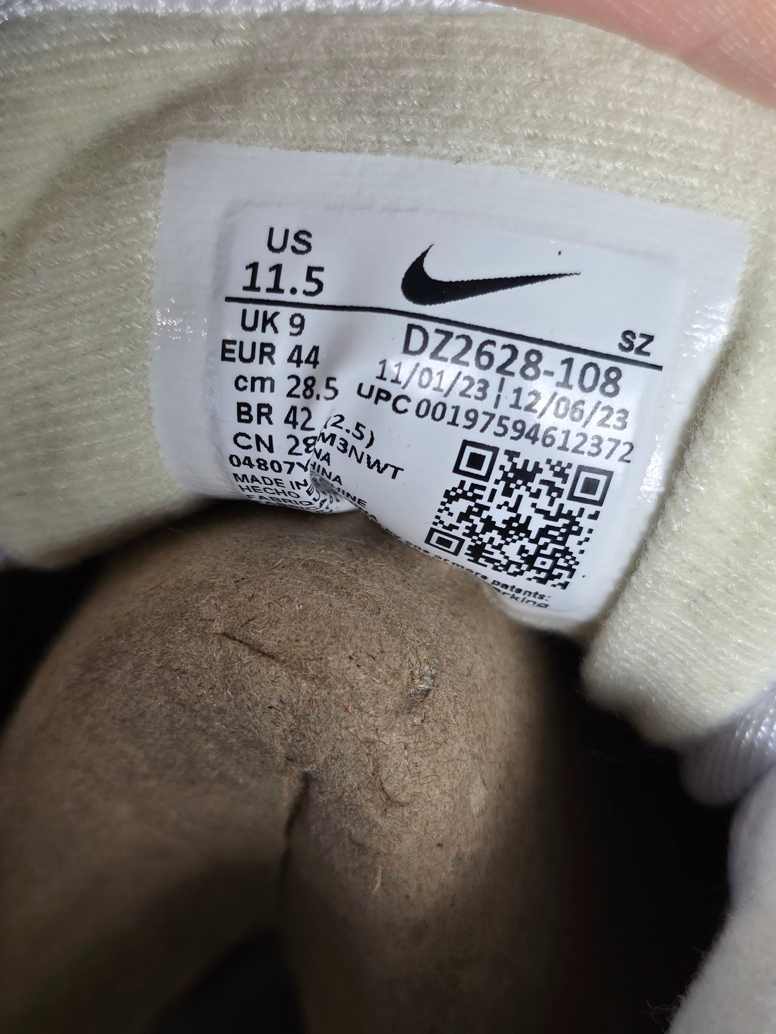 Nike Air Max 1 White Alabaster maat 44