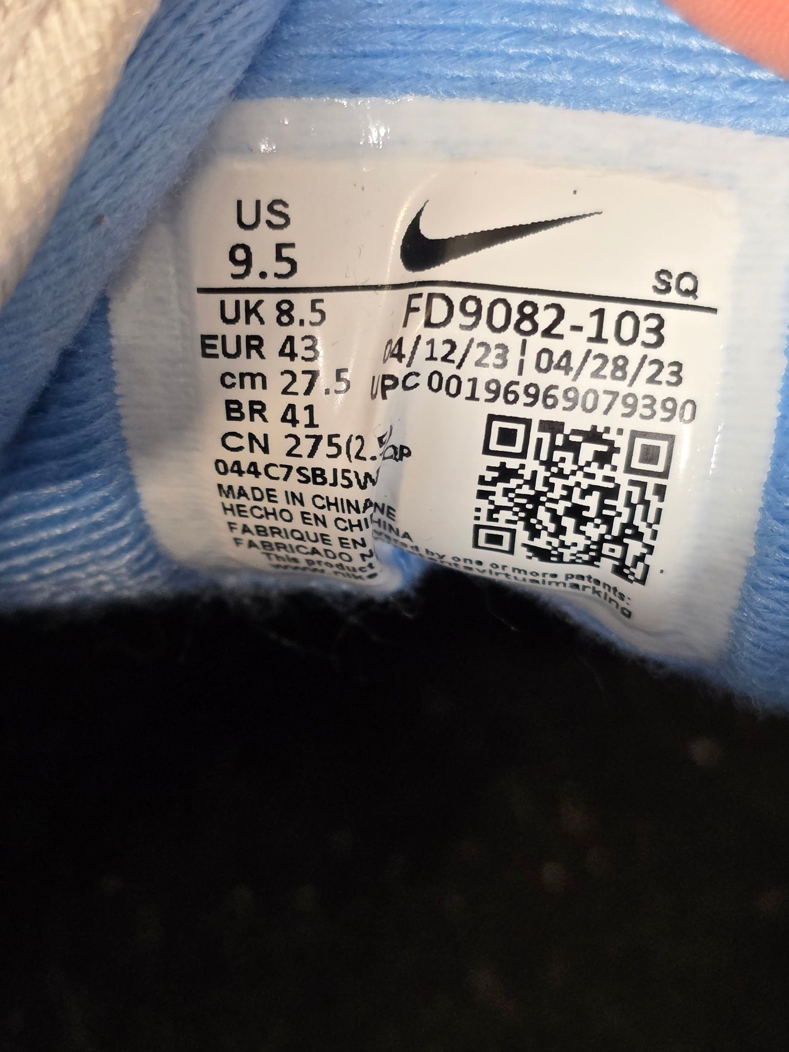 Nike Air Max 1 University Blue maat 43