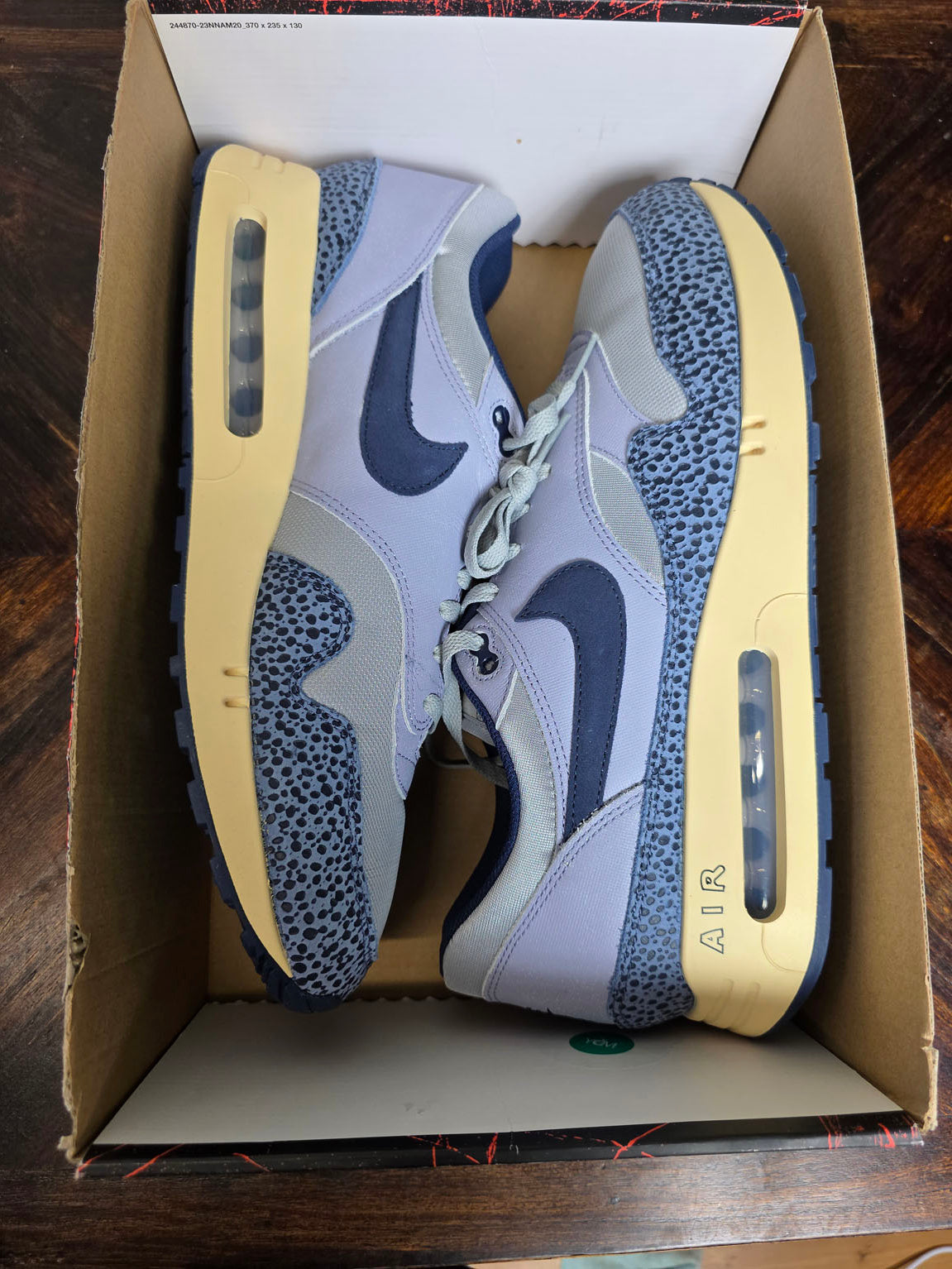 Nike Air Max 1 '86 OG Big Bubble Lost Sketch Blue Safari maat 49,5