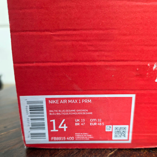 Nike Air Max 1 PRM Blue Corduroy maat 48,5