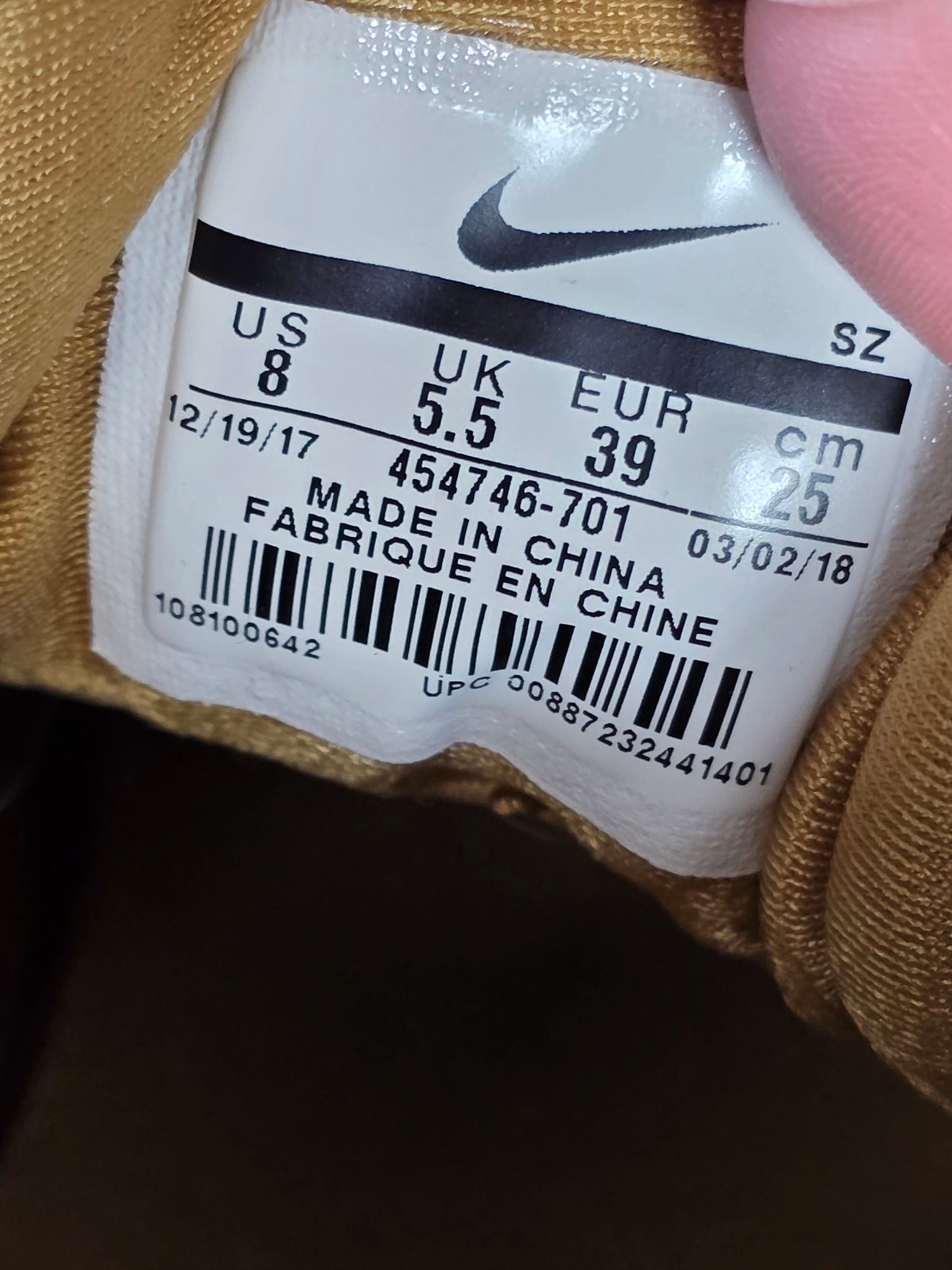 Nike Air Max 1 PRM Wheat Team Orange maat 39