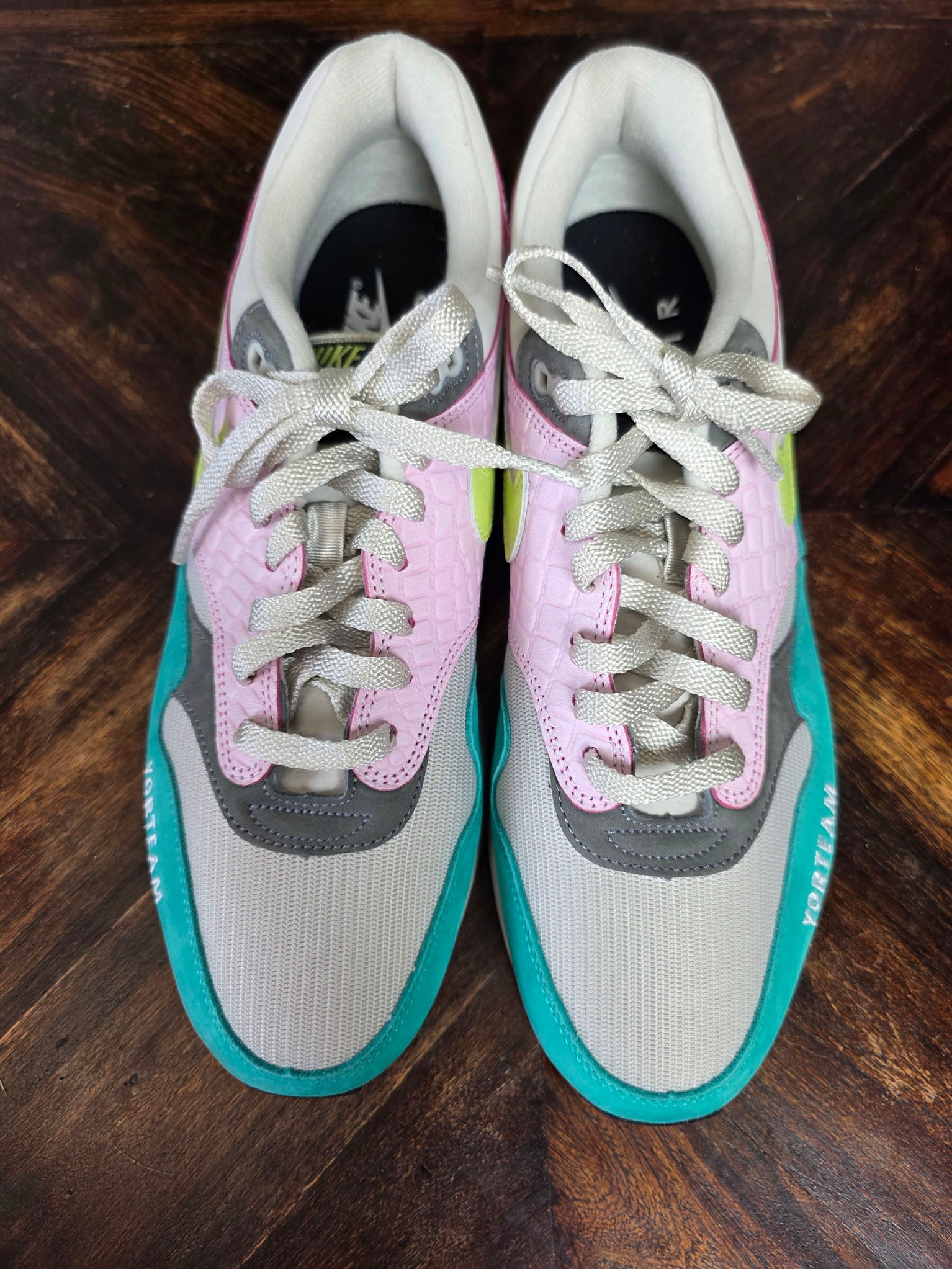 Nike Air Max 1 Blue Pink Yellow maat 46