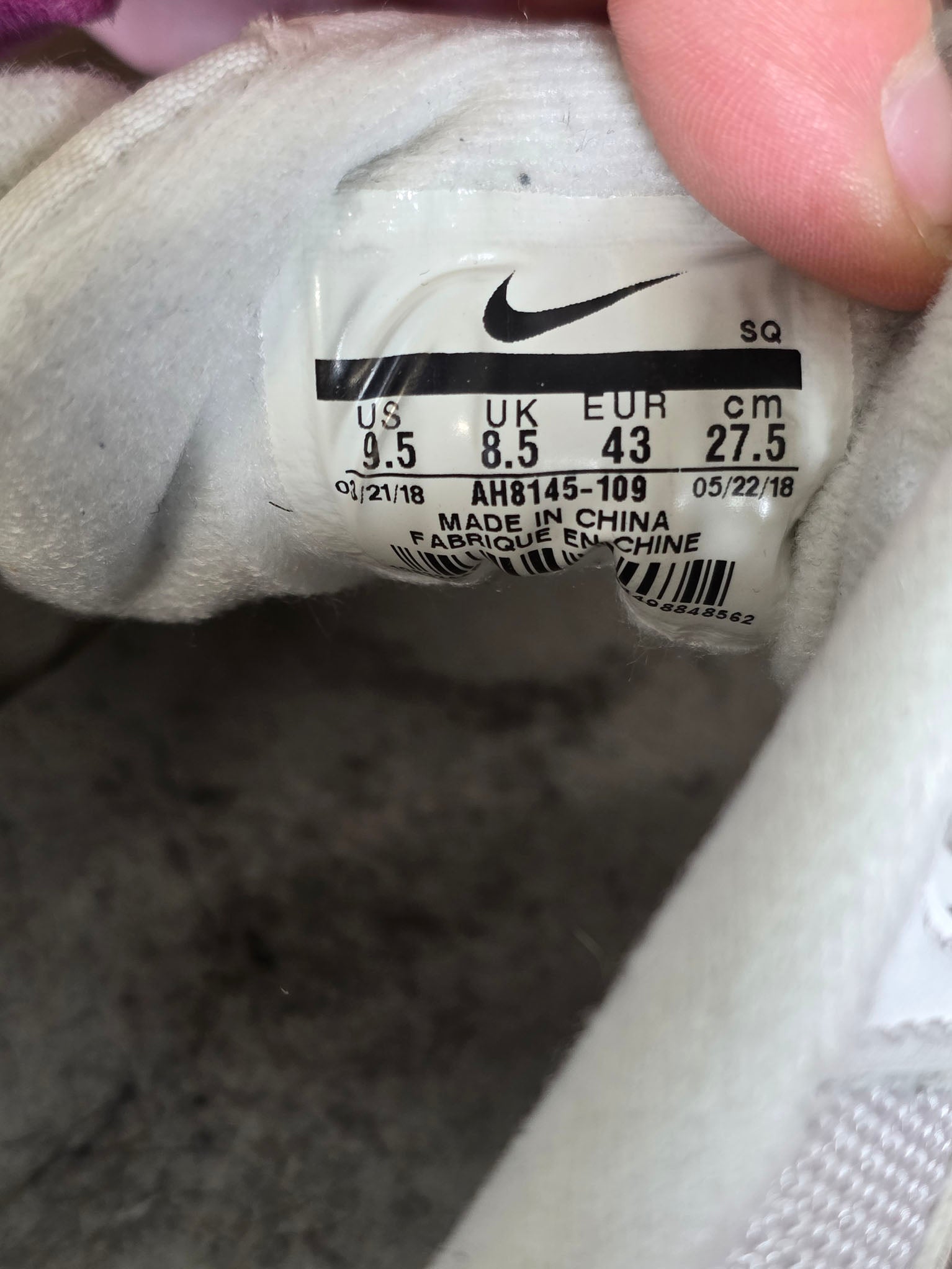 Nike Air Max 1 White Gum maat 43