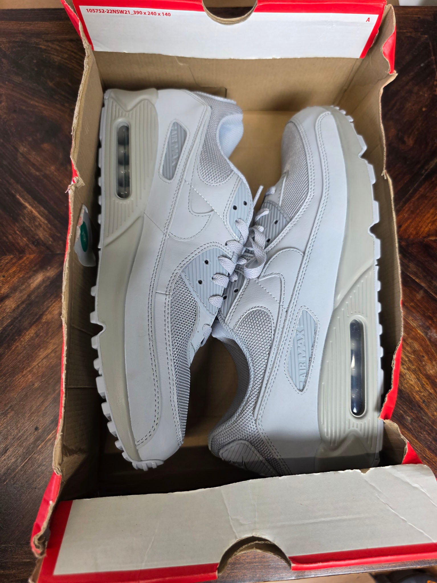 Nike Air Max 90 Triple Wolf Grey maat 48,5