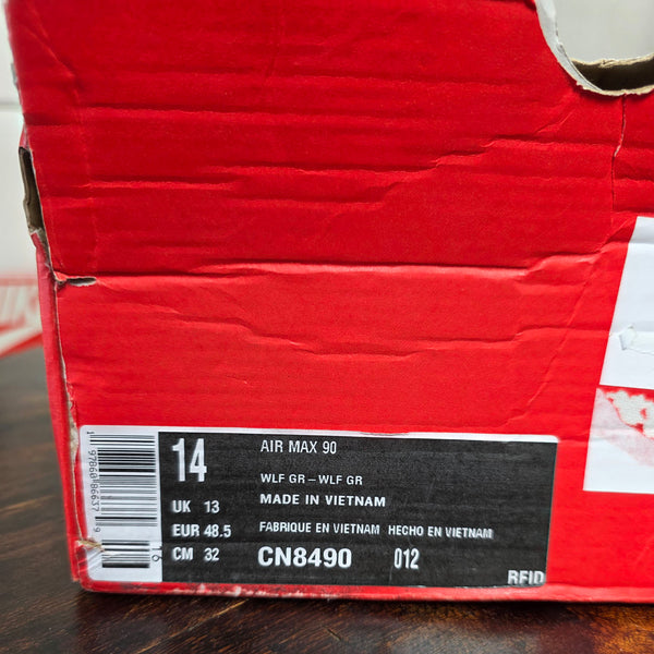 Nike Air Max 90 Triple Wolf Grey maat 48,5