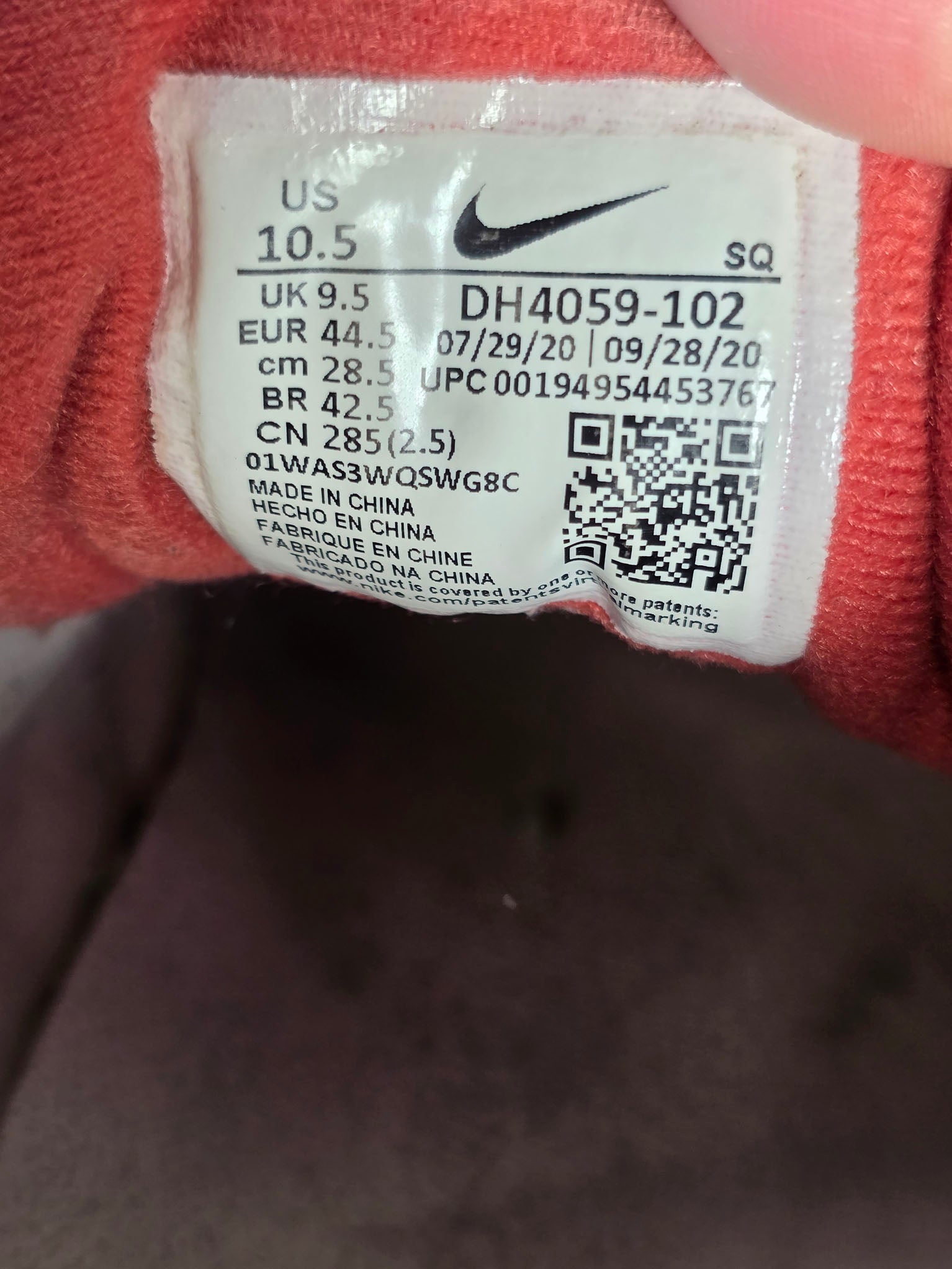 Nike Air Max 1 LV8 Martian Sunrise maat 44,5
