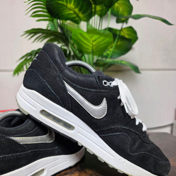 Nike Air Max 1 Premium Black Metallic Silver White maat 42,5