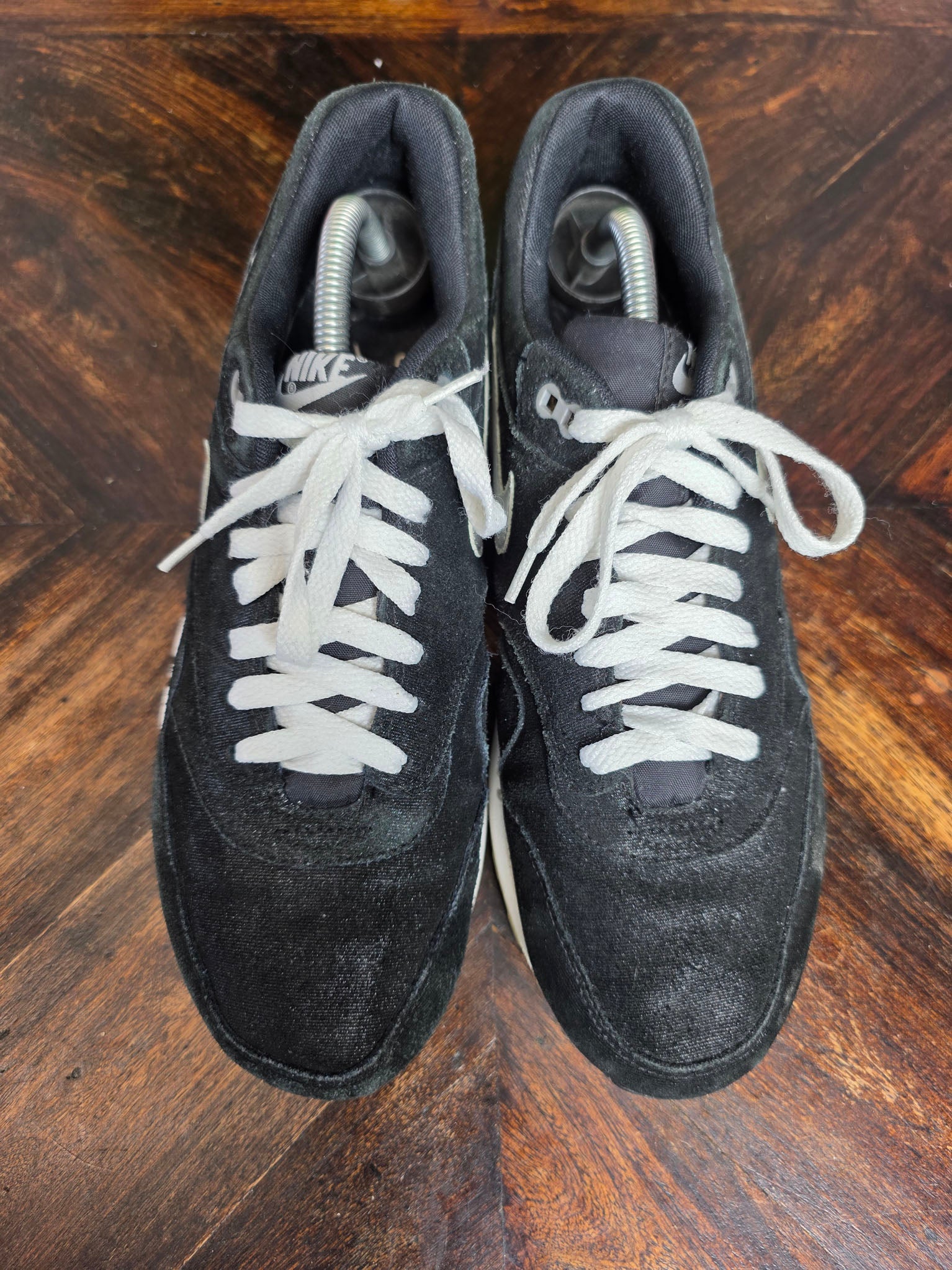 Nike Air Max 1 Premium Black Metallic Silver White maat 42,5