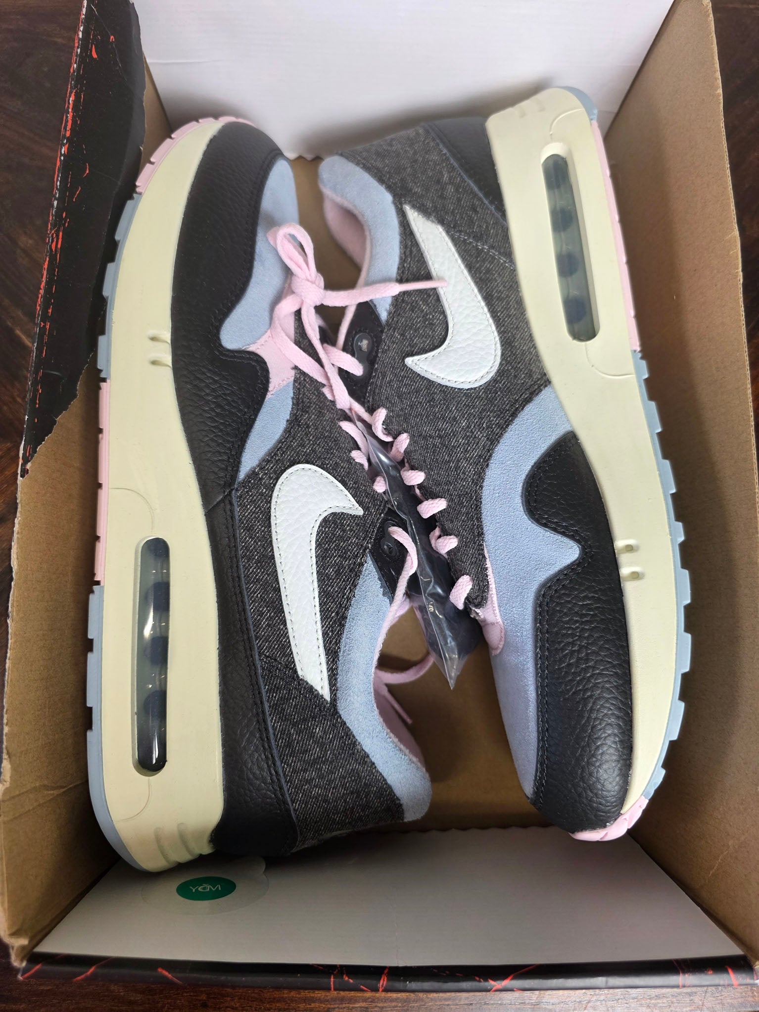 Nike Air Max 1 '86 Big Bubble Black Denim maat 49,5
