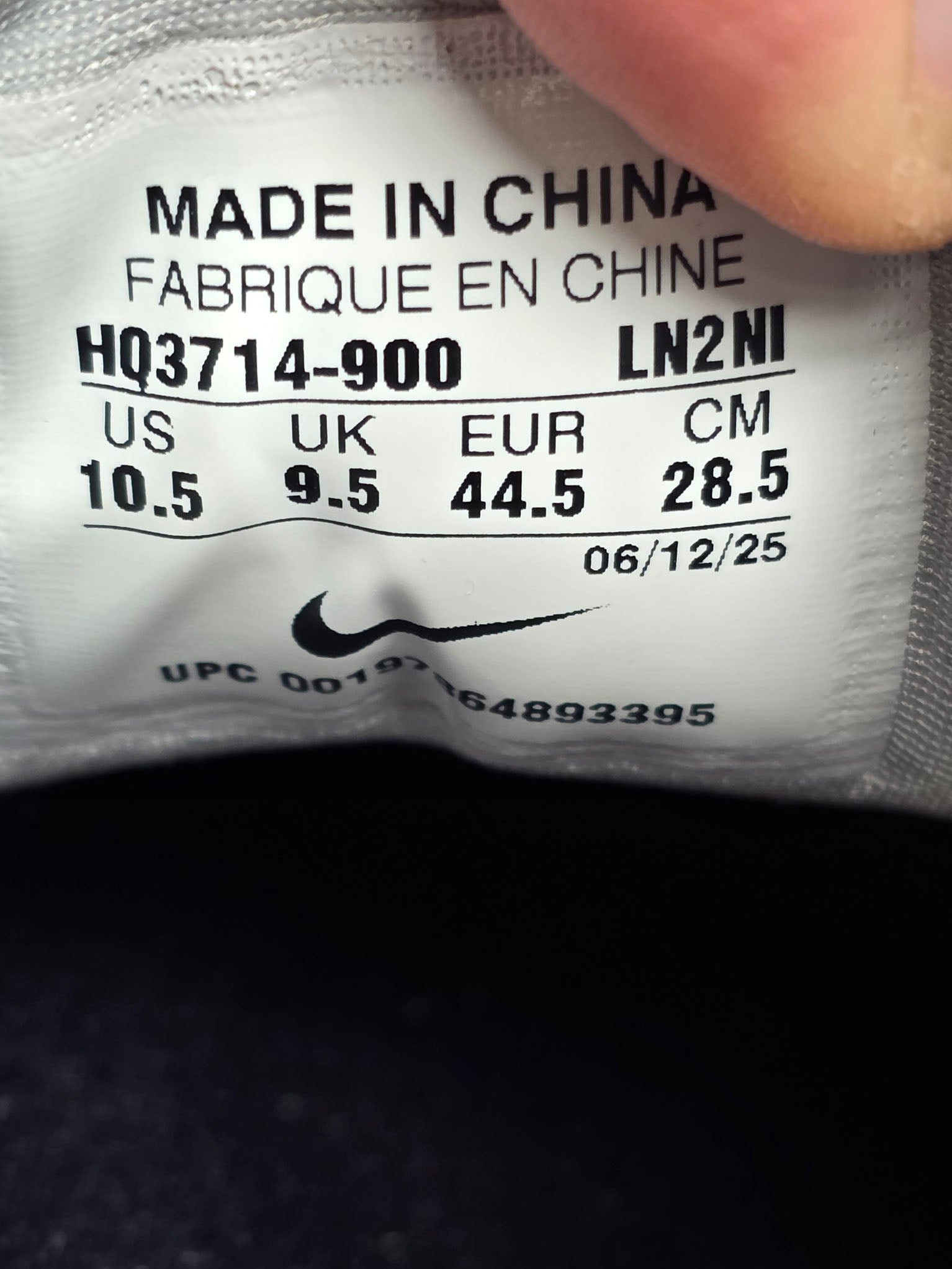 Nike Air Max 1 Grey White maat 44,5