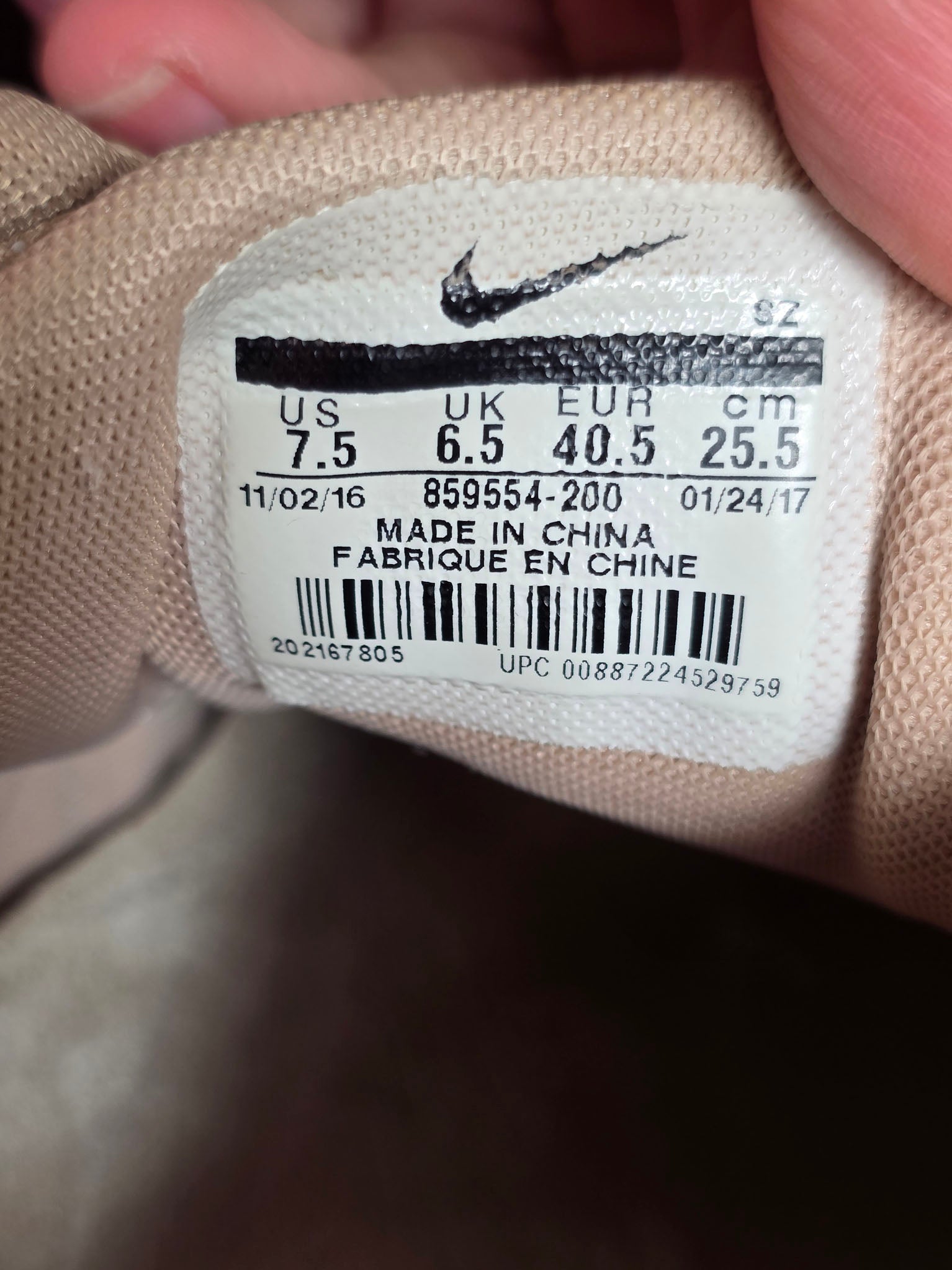 Nike Air Max 1 Pinnacle Mushroom maat 40,5