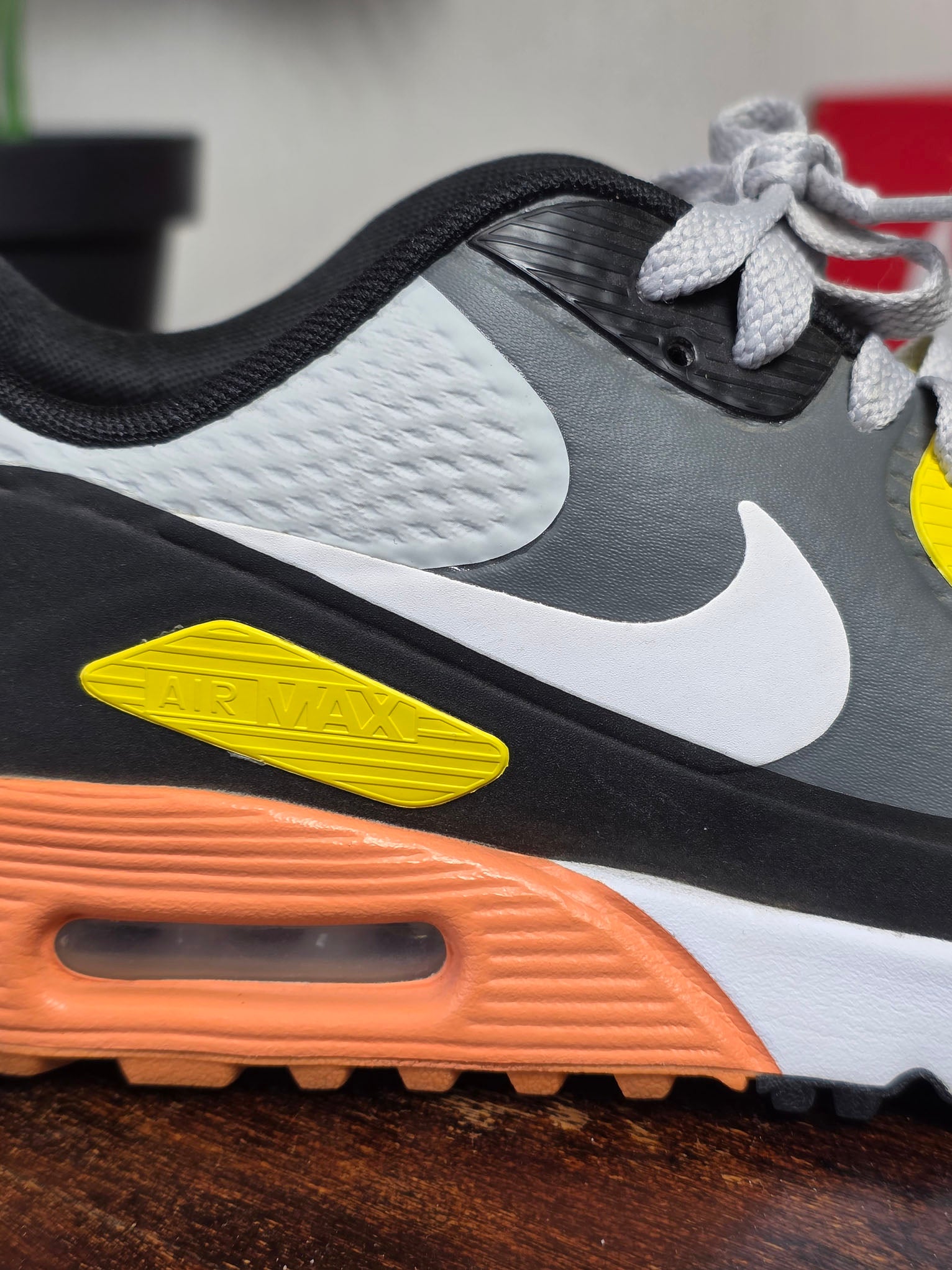 Nike Air Max 90 Golf Smoke Grey Black Orange maat 40