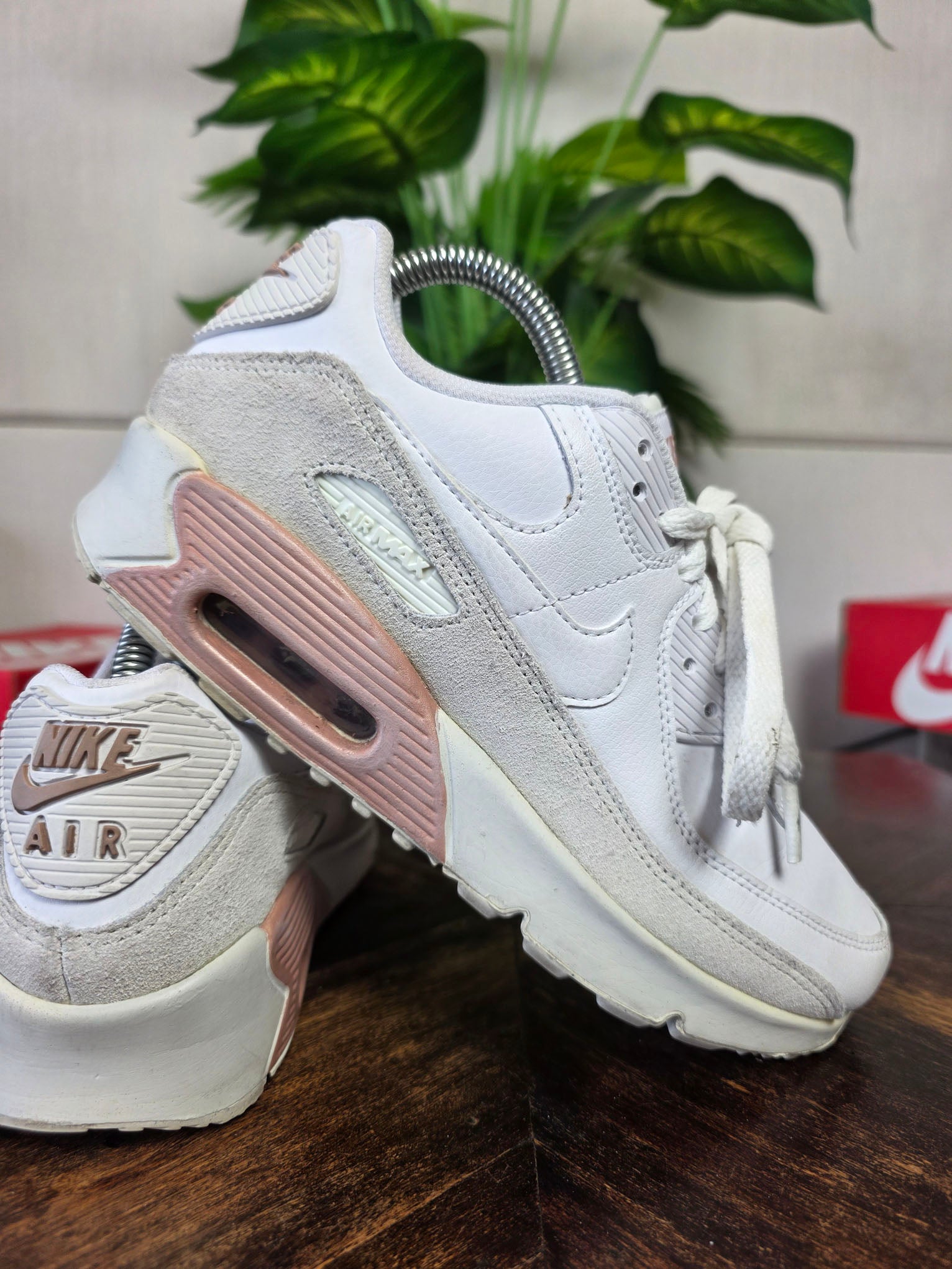 Nike Air Max 90 LTR GS White Rose Gold Beige maat 38,5