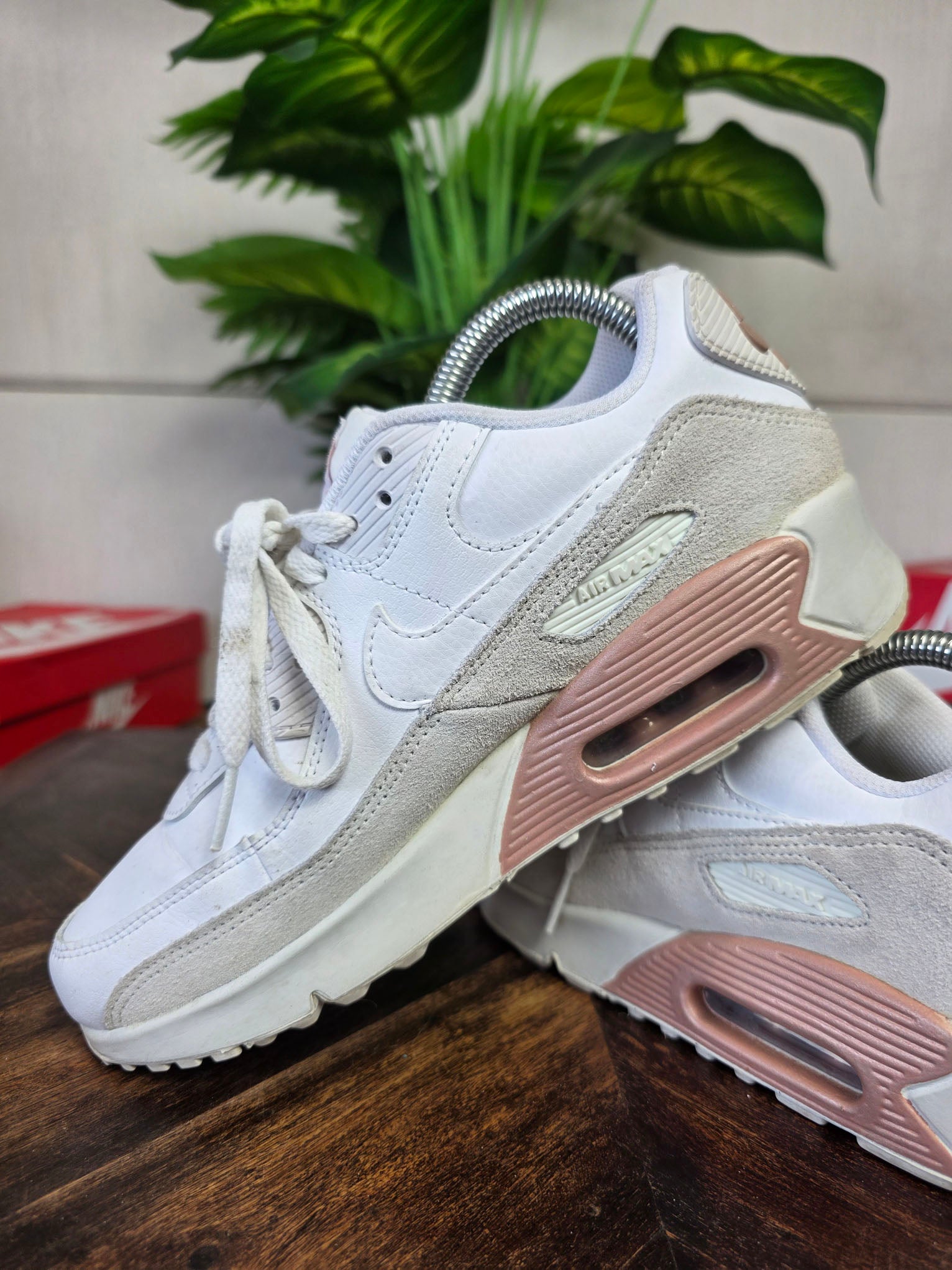 Nike Air Max 90 LTR GS White Rose Gold Beige maat 38,5