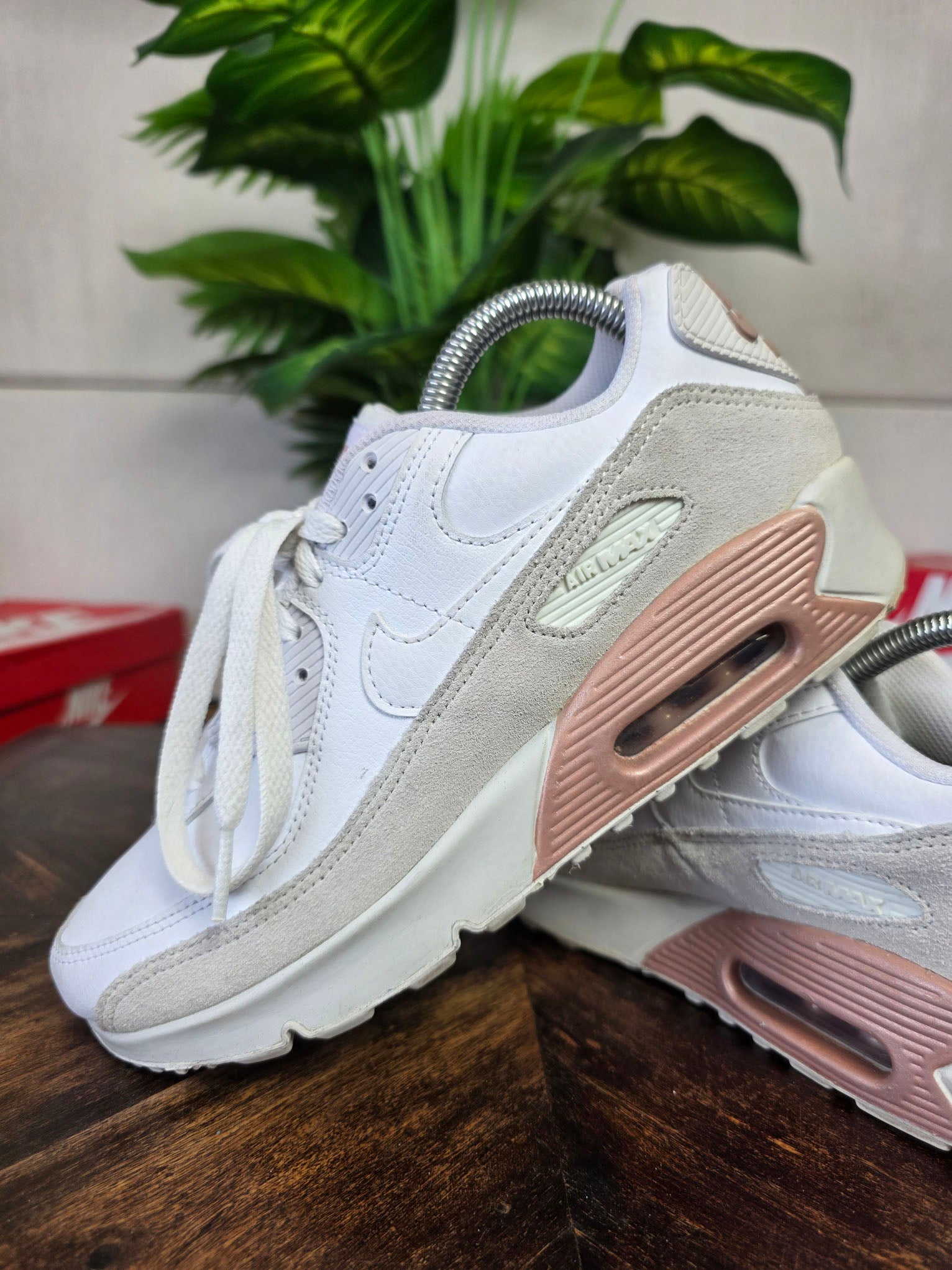 Nike Air Max 90 LTR GS White Rose Gold Beige maat 38,5