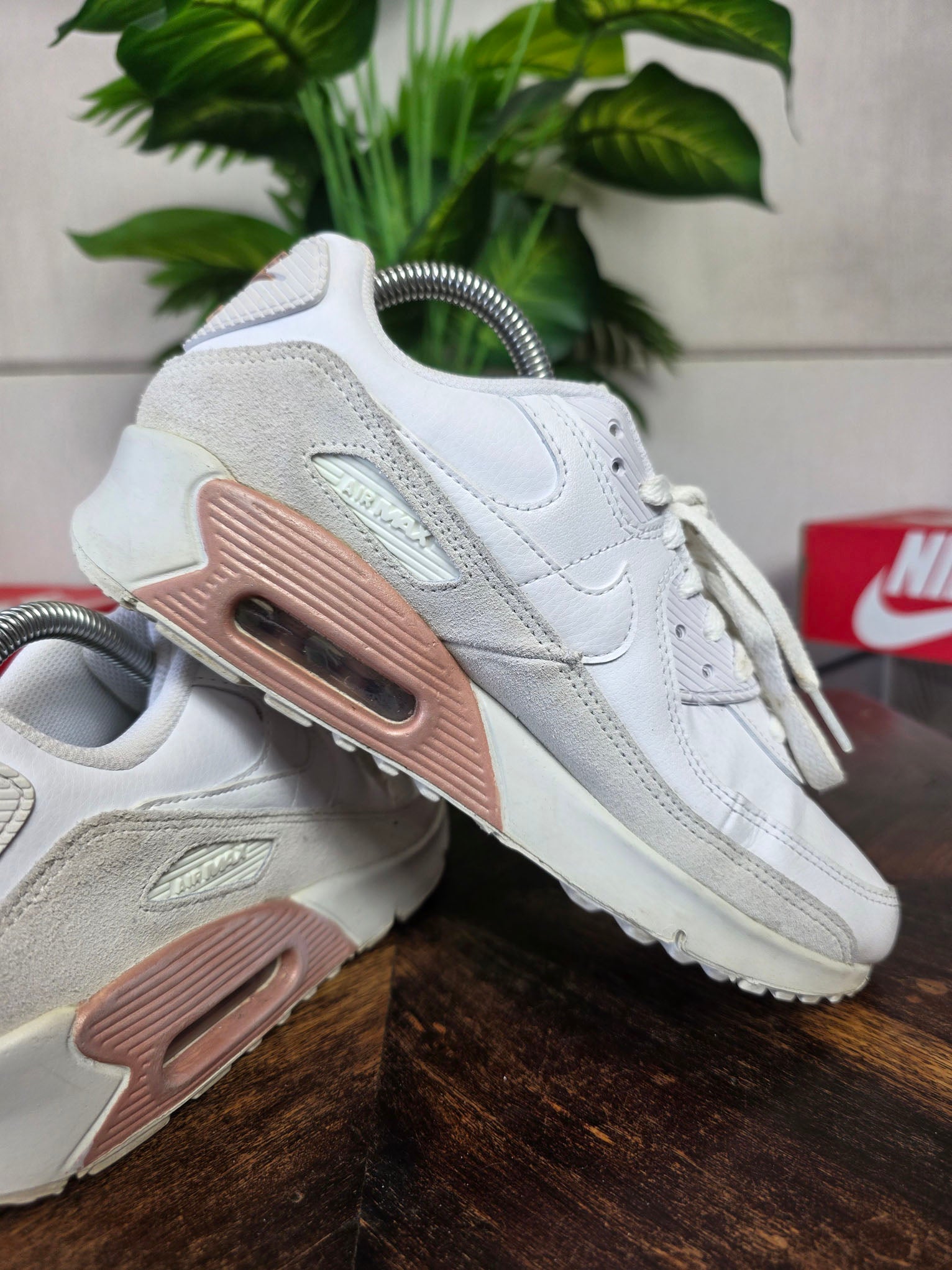 Nike Air Max 90 LTR GS White Rose Gold Beige maat 38,5