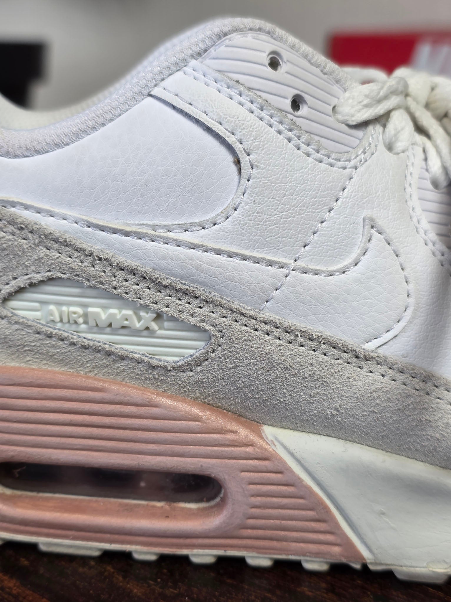 Nike Air Max 90 LTR GS White Rose Gold Beige maat 38,5