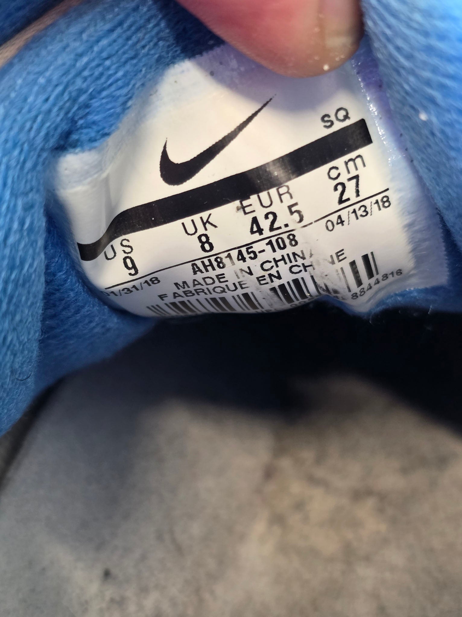 Nike Air Max 1 Signal Blue maat 42,5