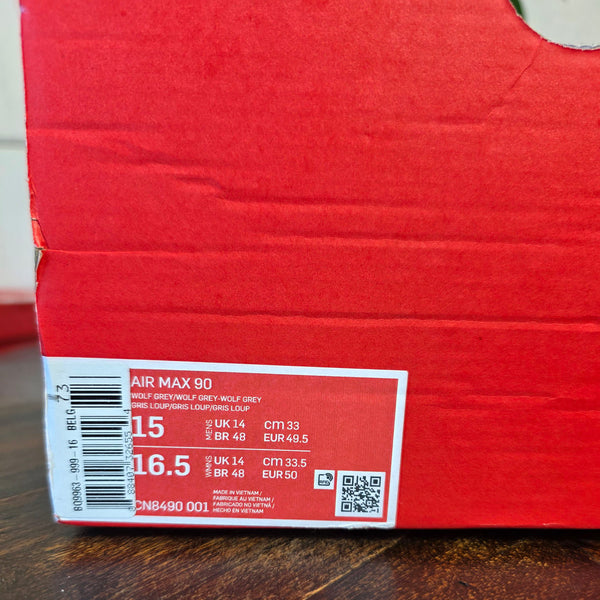 Nike Air Max 90 Recraft Wolf Grey maat 49,5
