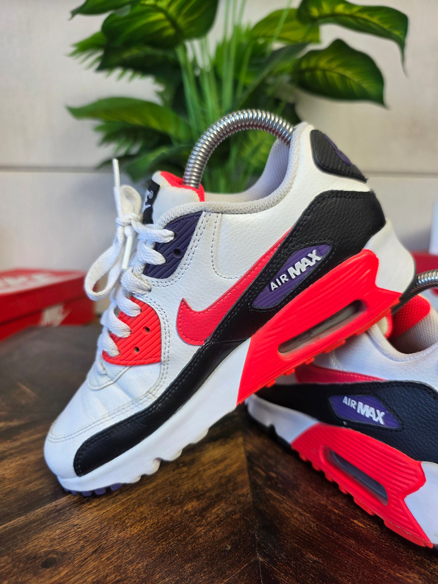 Nike Air Max 90 LTR White Crimson maat 36