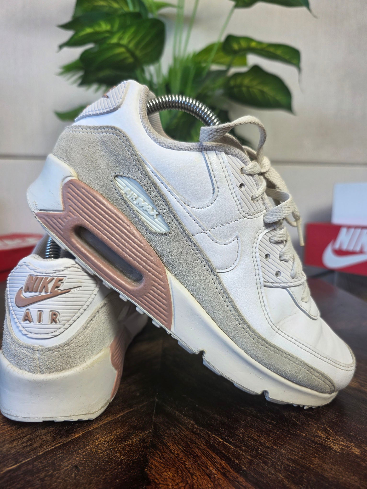 Nike Air Max 90 GS White Metallic Red Bronze maat 40
